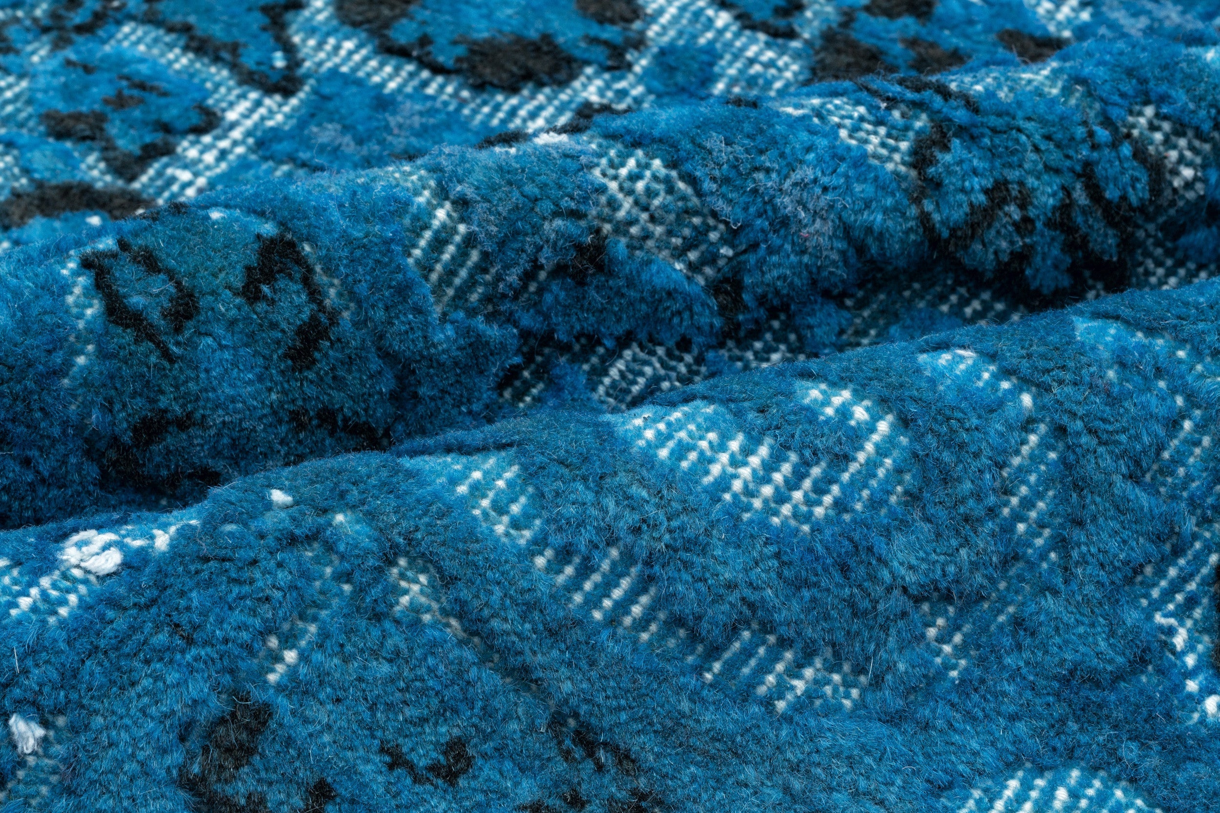Purplea Turquoise Vintage Wool Handmade Area Rug 5'6" x 8'5"