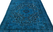 Purplea Turquoise Vintage Wool Handmade Area Rug 5'6" x 8'5"