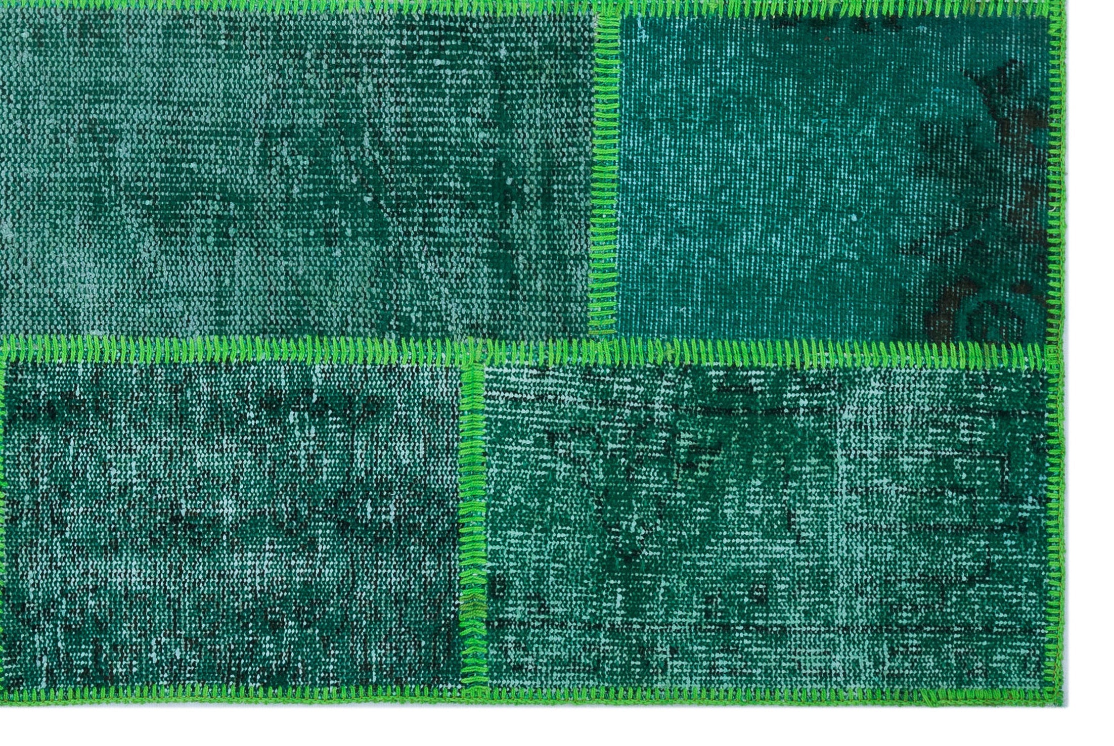 Iskece 26250 Green Vintage Wool Handmade Area Rug 3'11" x 5'11"