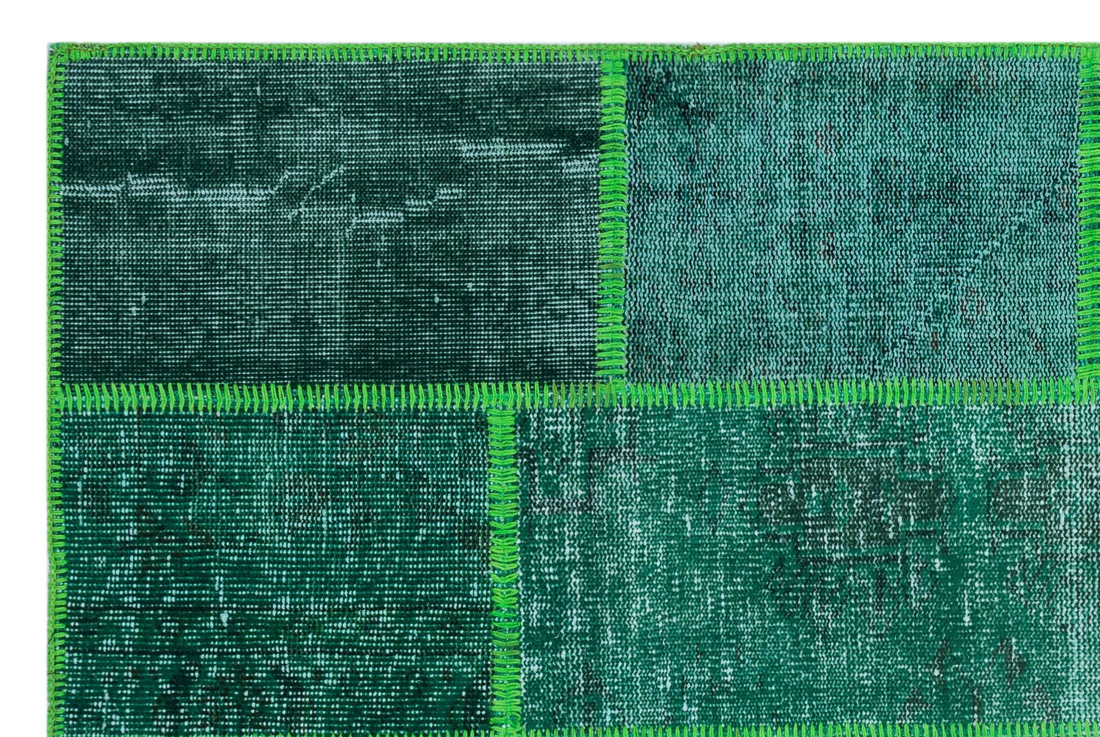 Iskece 26250 Green Vintage Wool Handmade Area Rug 3'11" x 5'11"