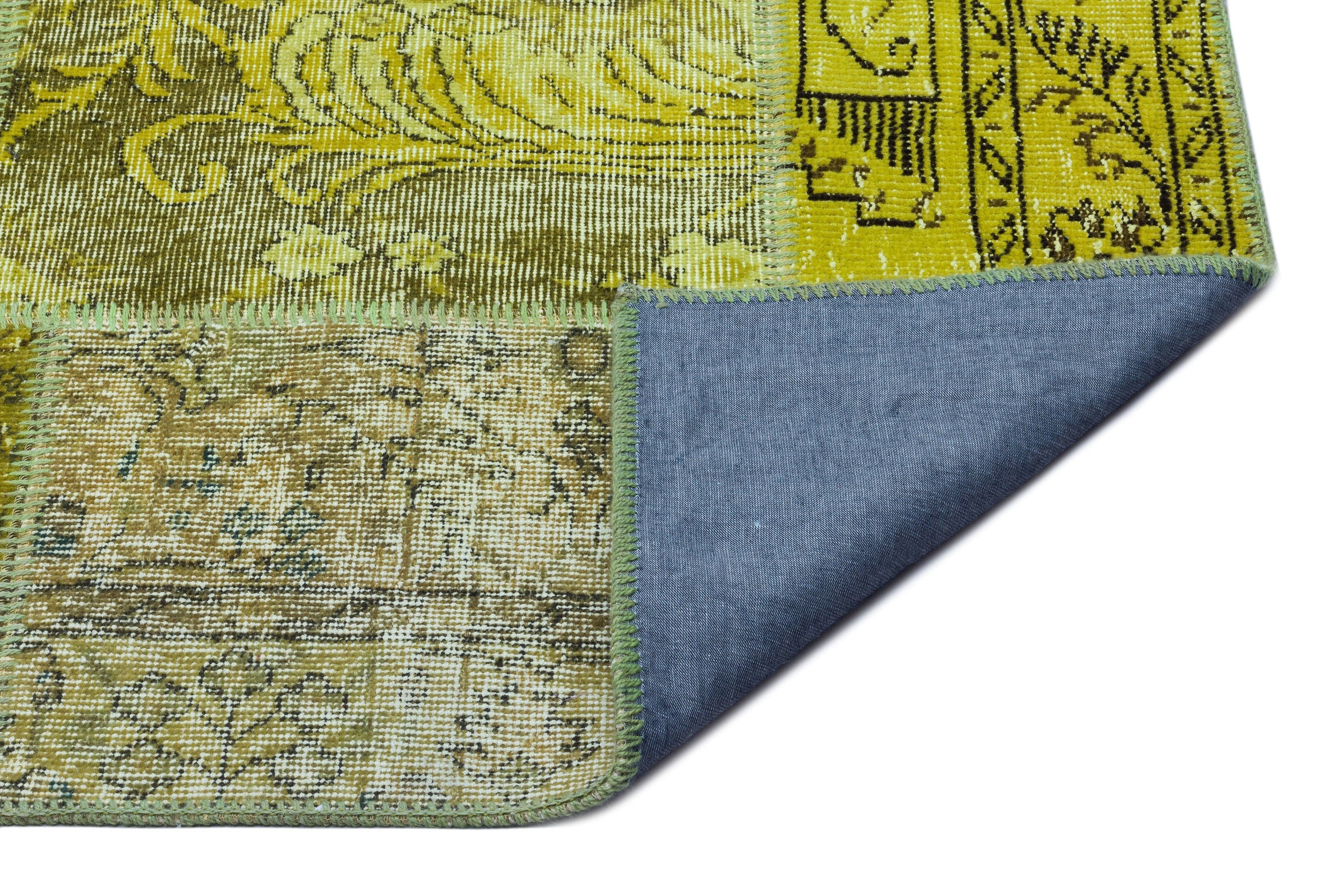 Iskece 26295 Yellow Vintage Wool Handmade Area Rug 5'3" x 7'7"