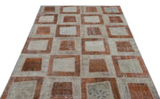 Iskece Brown Vintage Wool Handmade Area Rug 5'3" x 7'10"