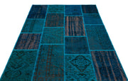 Iskece Turquoise Vintage Wool Handmade Area Rug 5'2" x 7'7"