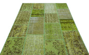 Iskece 26422 Green Vintage Wool Handmade Area Rug 5'3" x 7'7"