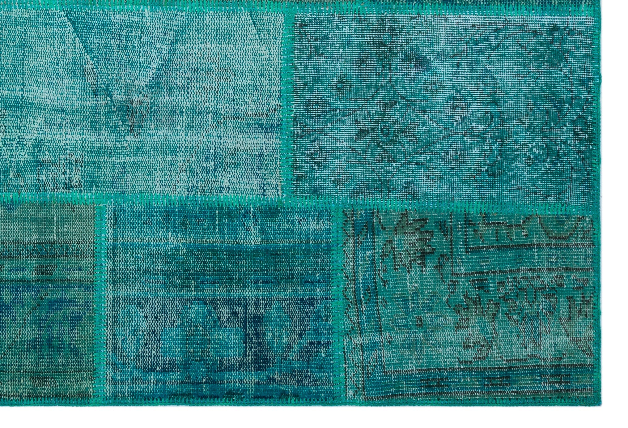 Iskece Turquoise Vintage Wool Handmade Area Rug 5'1" x 7'7"