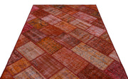 Iskece 26457 Orange Vintage Wool Handmade Area Rug 5'3" x 7'7"