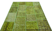 Iskece 26477 Green Vintage Wool Handmade Area Rug 5'3" x 7'7"