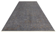 Vintage Ushak Rug – Grey Overdyed Handwoven Carpet with Soft Texture