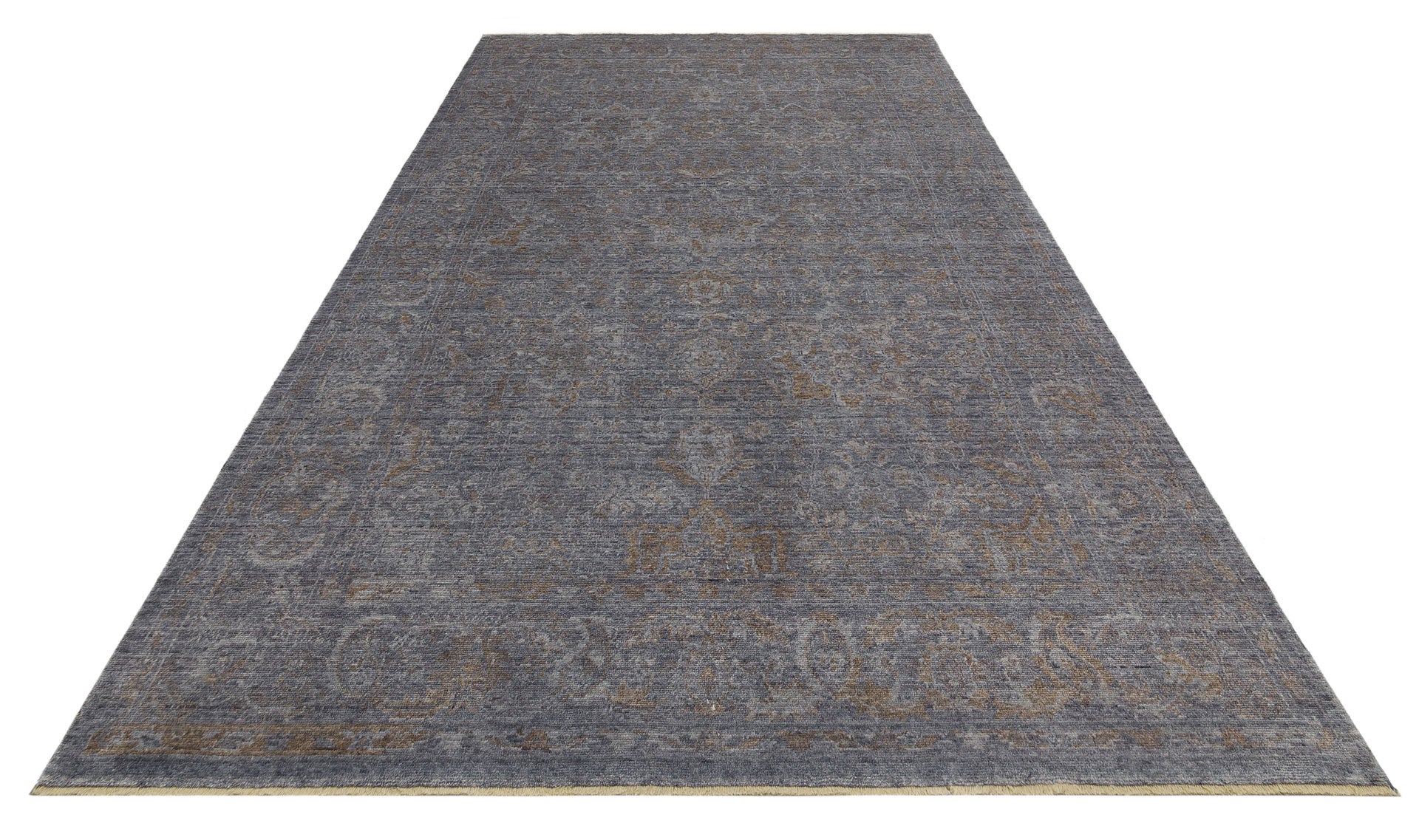 Vintage Ushak Rug – Grey Overdyed Handwoven Carpet with Soft Texture