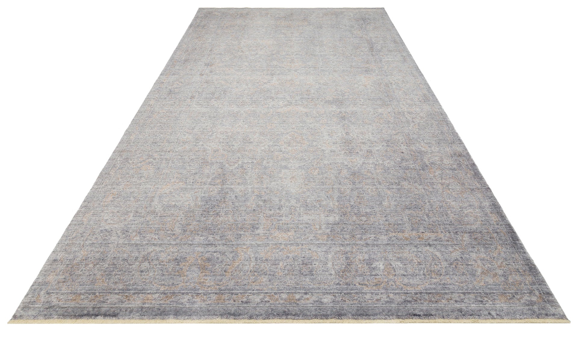 Vintage Ushak Rug – Grey Overdyed Handwoven Carpet with Soft Texture