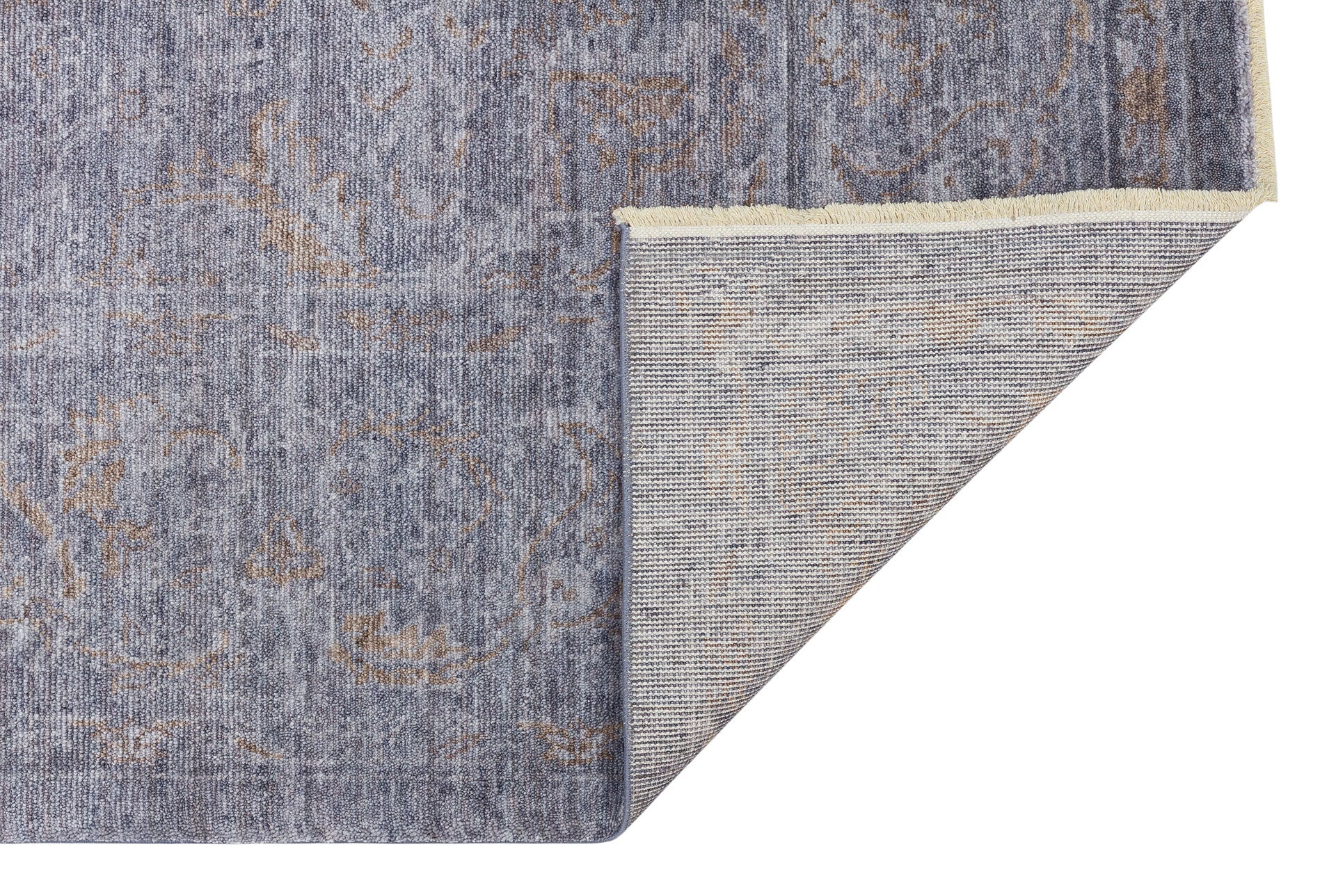 Vintage Ushak Rug – Grey Overdyed Handwoven Carpet with Soft Texture