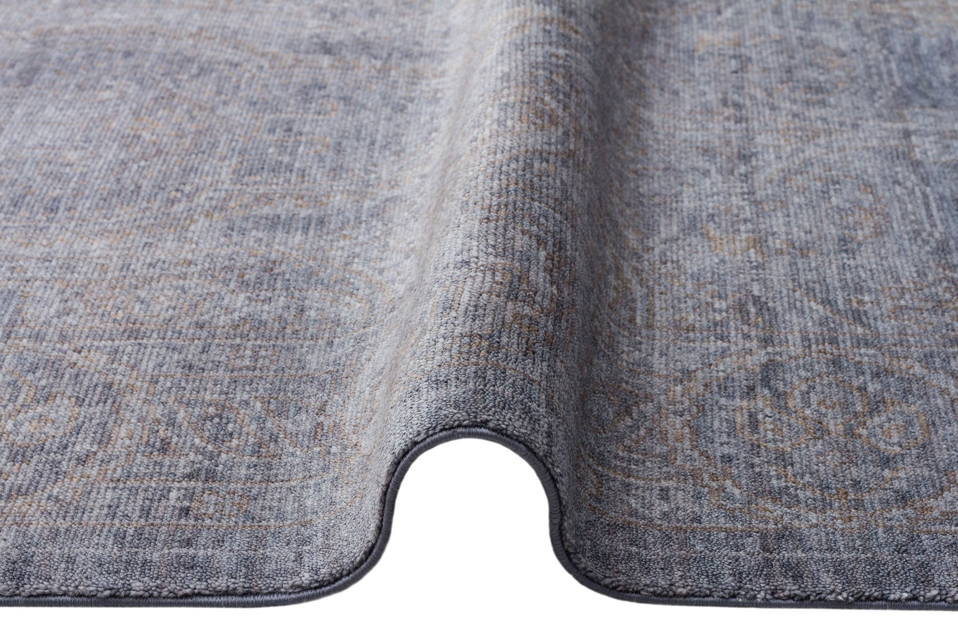 Vintage Ushak Rug - Handmade Overdyed Grey Area Rug | Soft Texture, Dust Free