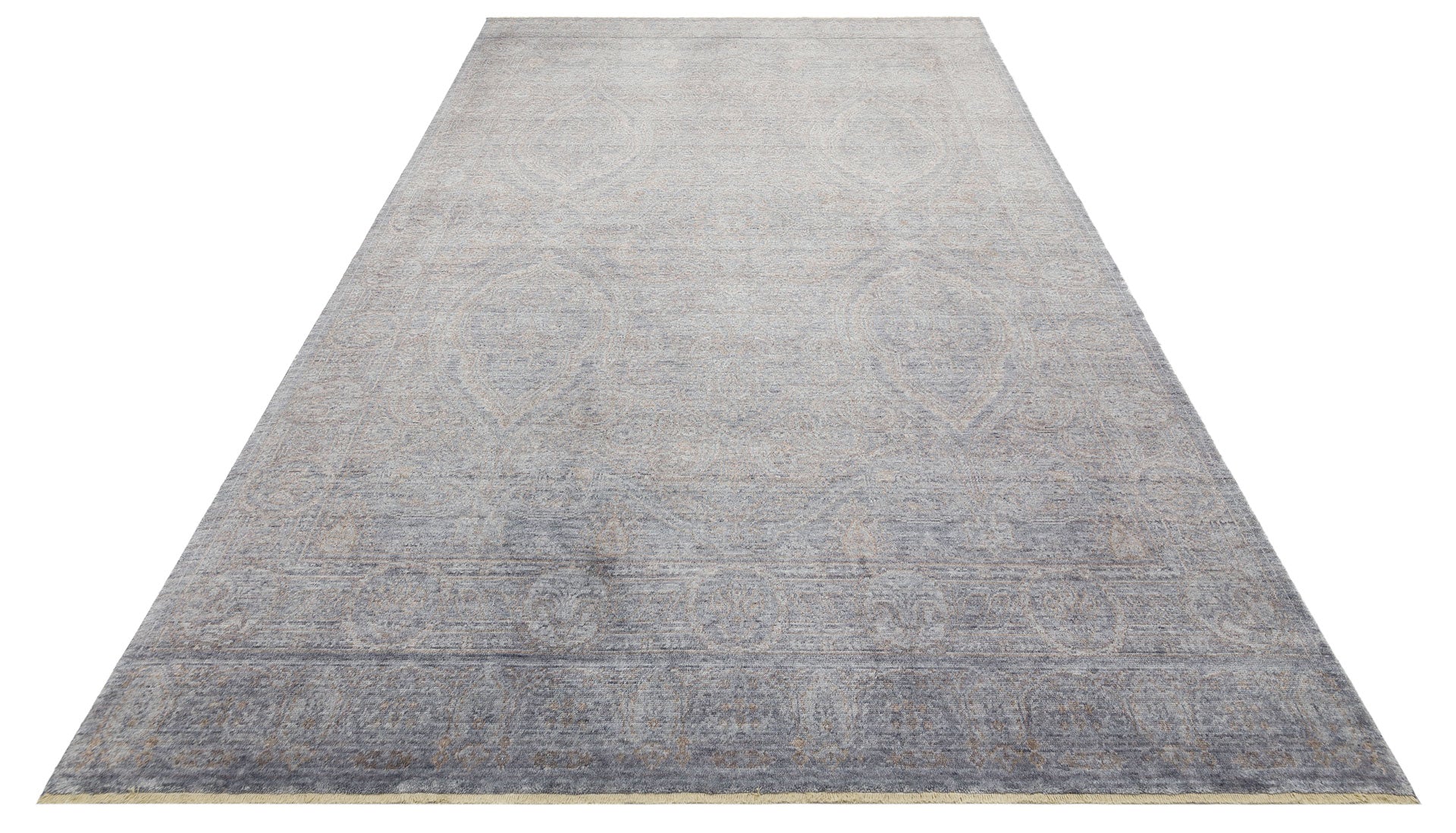 Vintage Ushak Rug - Handmade Overdyed Grey Area Rug | Soft Texture, Dust Free