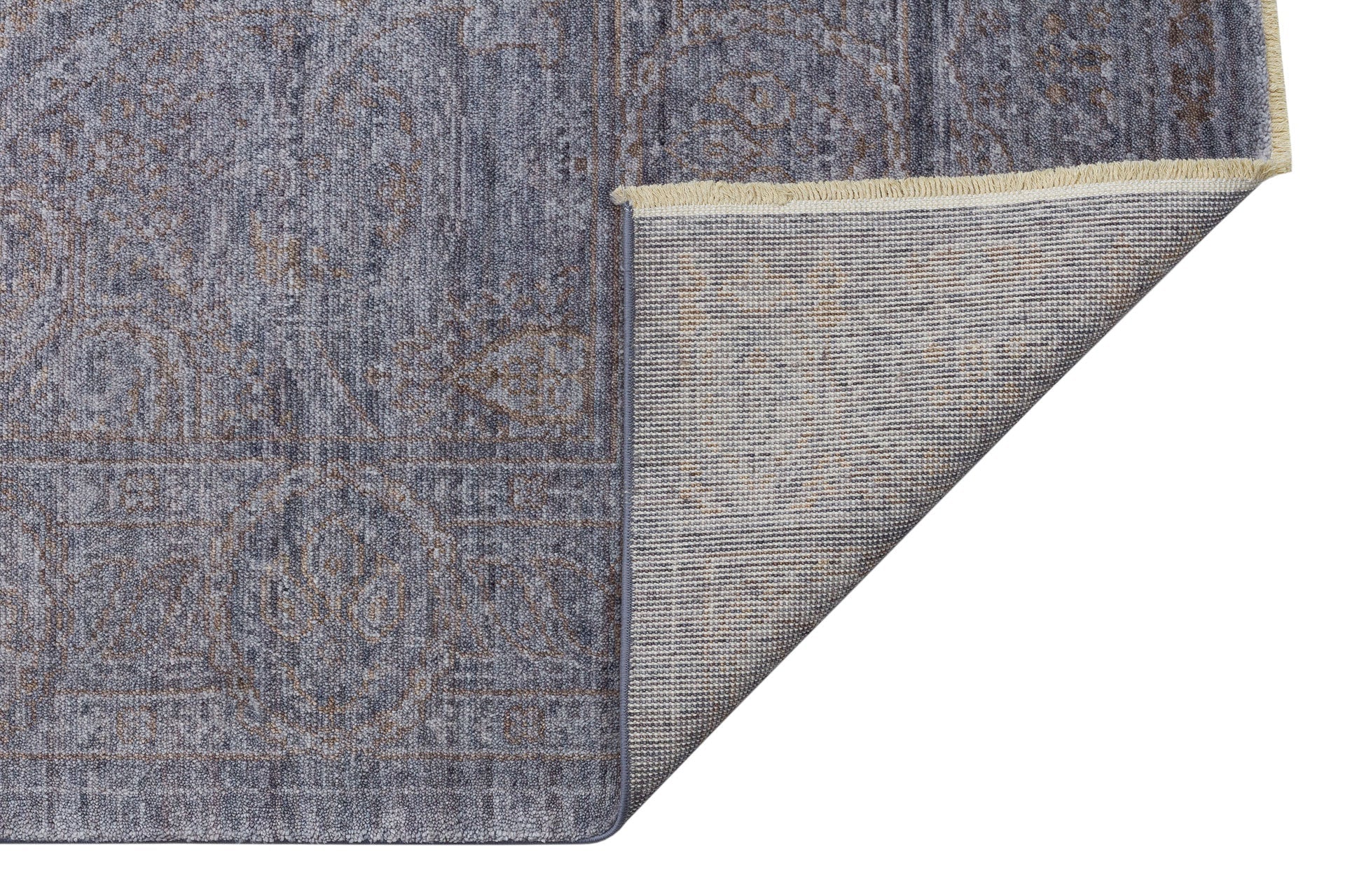 Vintage Ushak Rug - Handmade Overdyed Grey Area Rug | Soft Texture, Dust Free