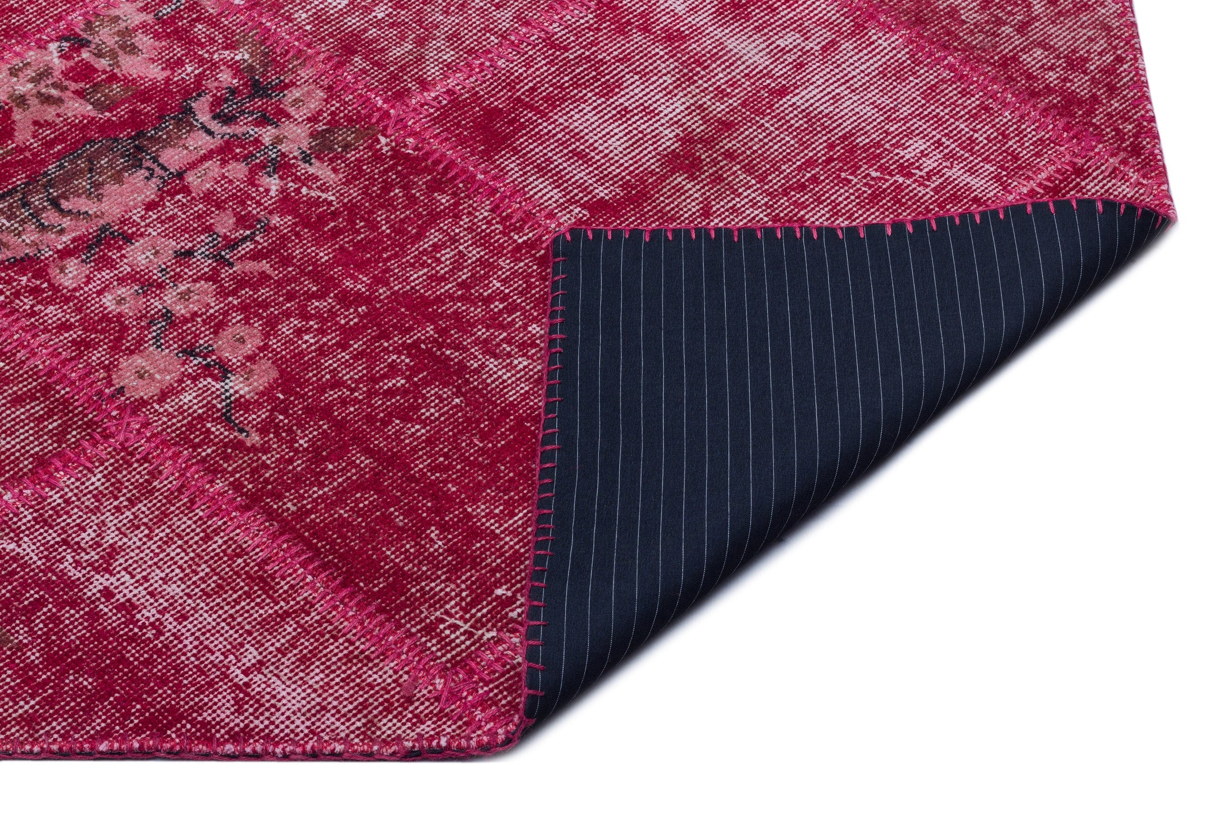 Iskece 26684 Red Patchwork Wool Handmade Area Rug 3'11" x 5'11"