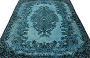 Purplea Turquoise Vintage Wool Handmade Area Rug 5'8" x 9'0"