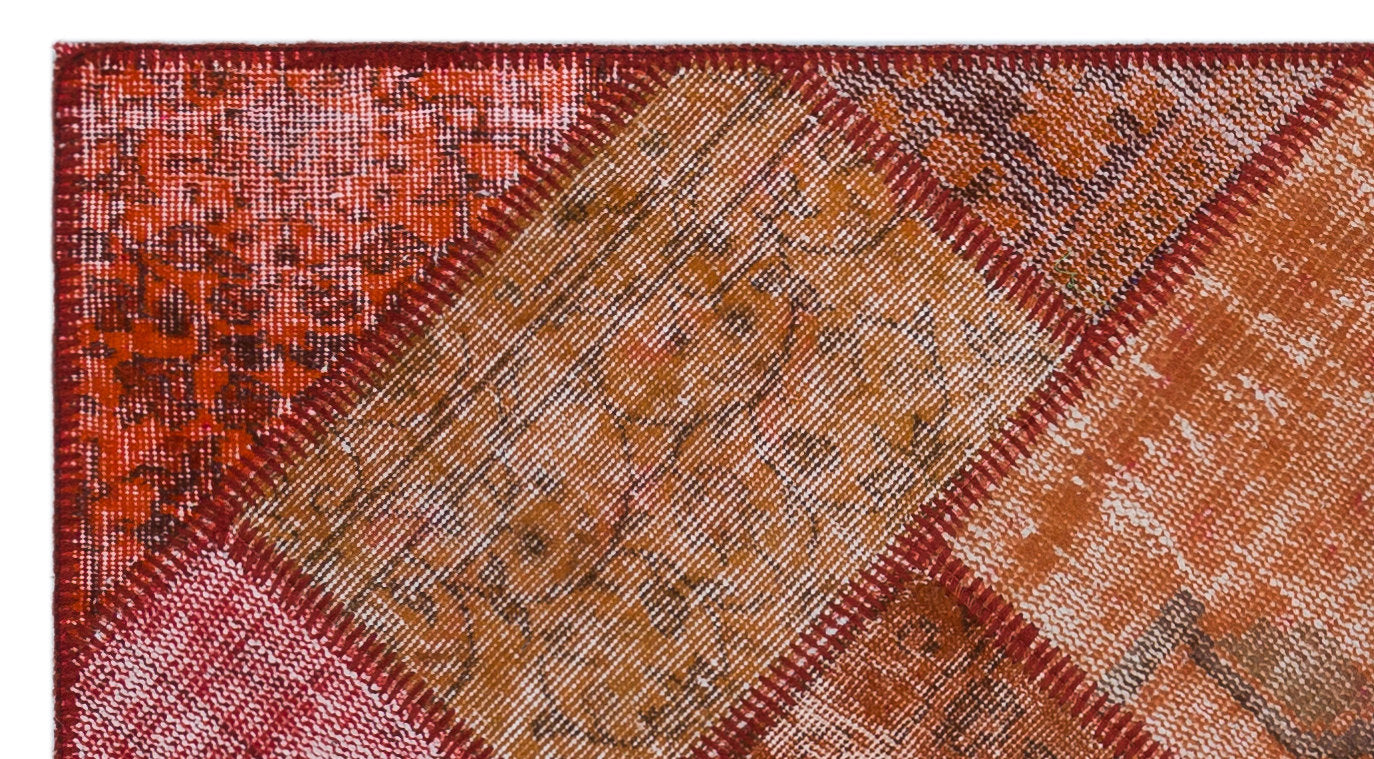 Iskece Red Vintage Wool Handmade Area Rug 2'8" x 4'11"
