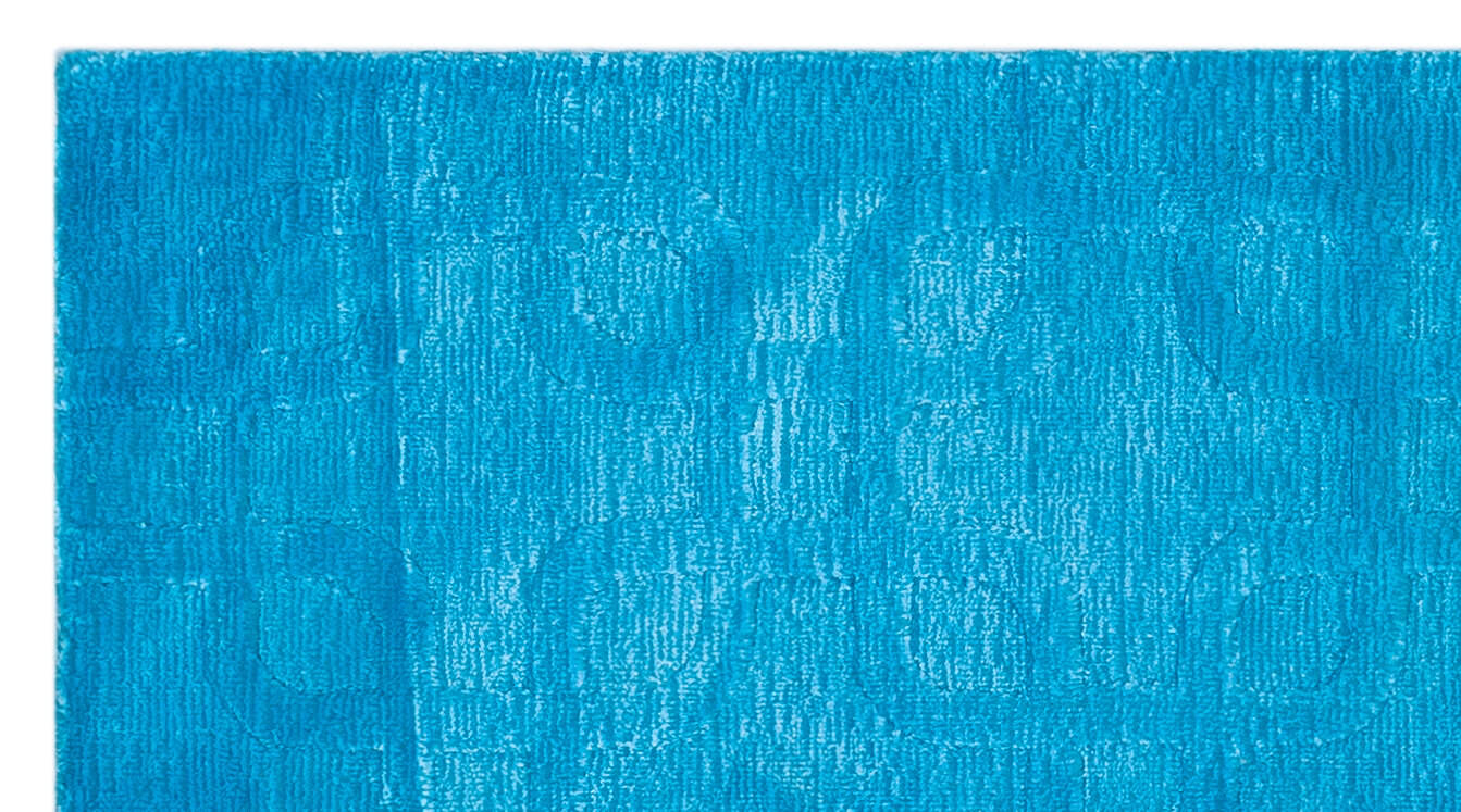 Girit Blue Striped Wool Handmade Area Rug 2'7" x 4'10"