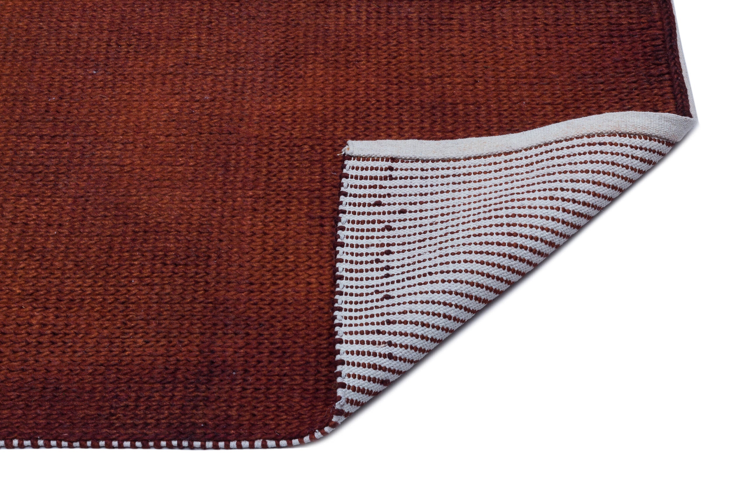Girit Brown Striped Wool Handmade Area Rug 4'0" x 6'3"