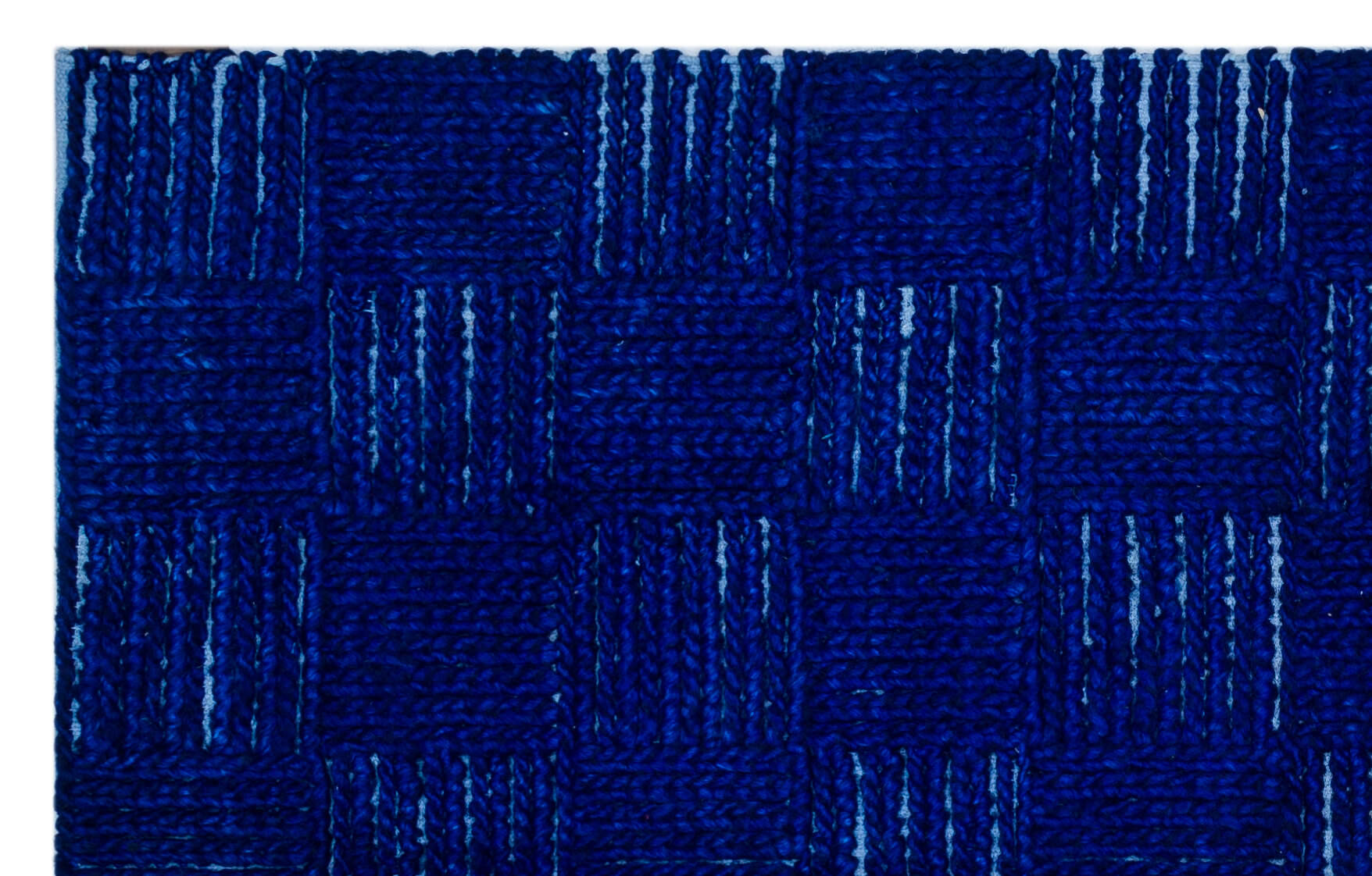 Girit Blue Striped Wool Handmade Area Rug 4'0" x 6'5"