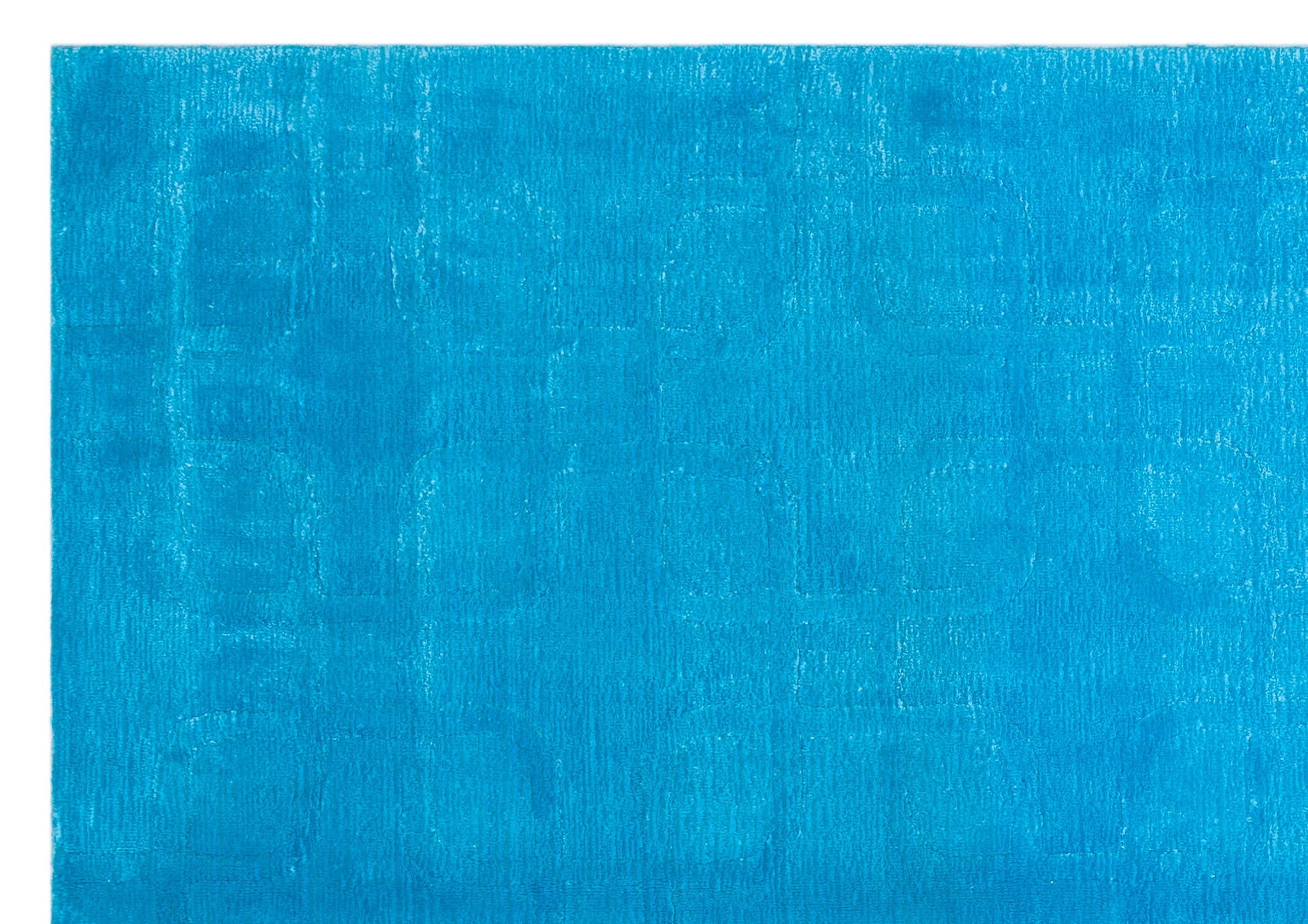 Girit Turquoise Striped Wool Handmade Area Rug 5'3" x 7'5"