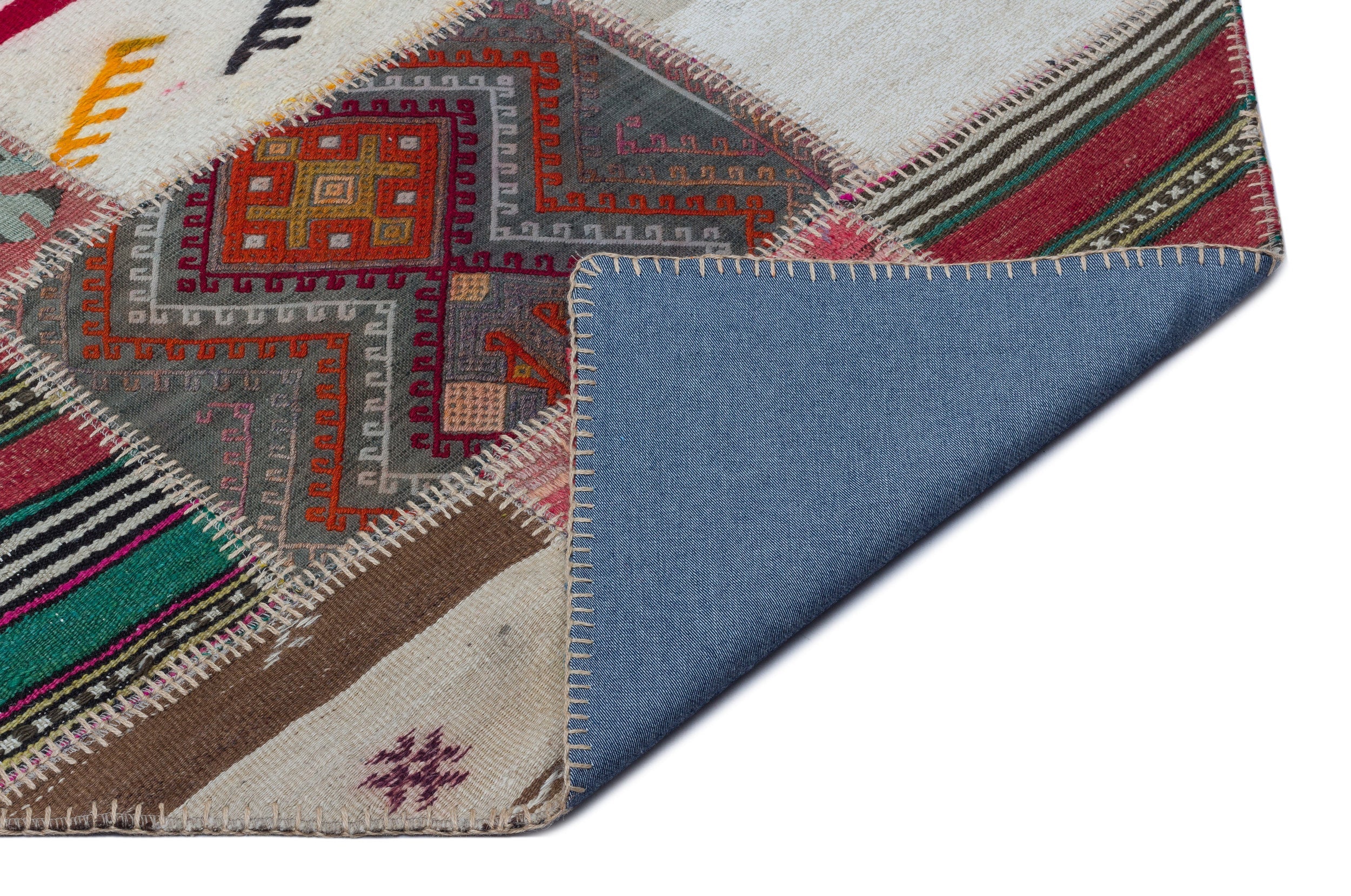 Teselya Beige Vintage Wool Handmade Area Rug 4'6" x 9'7"