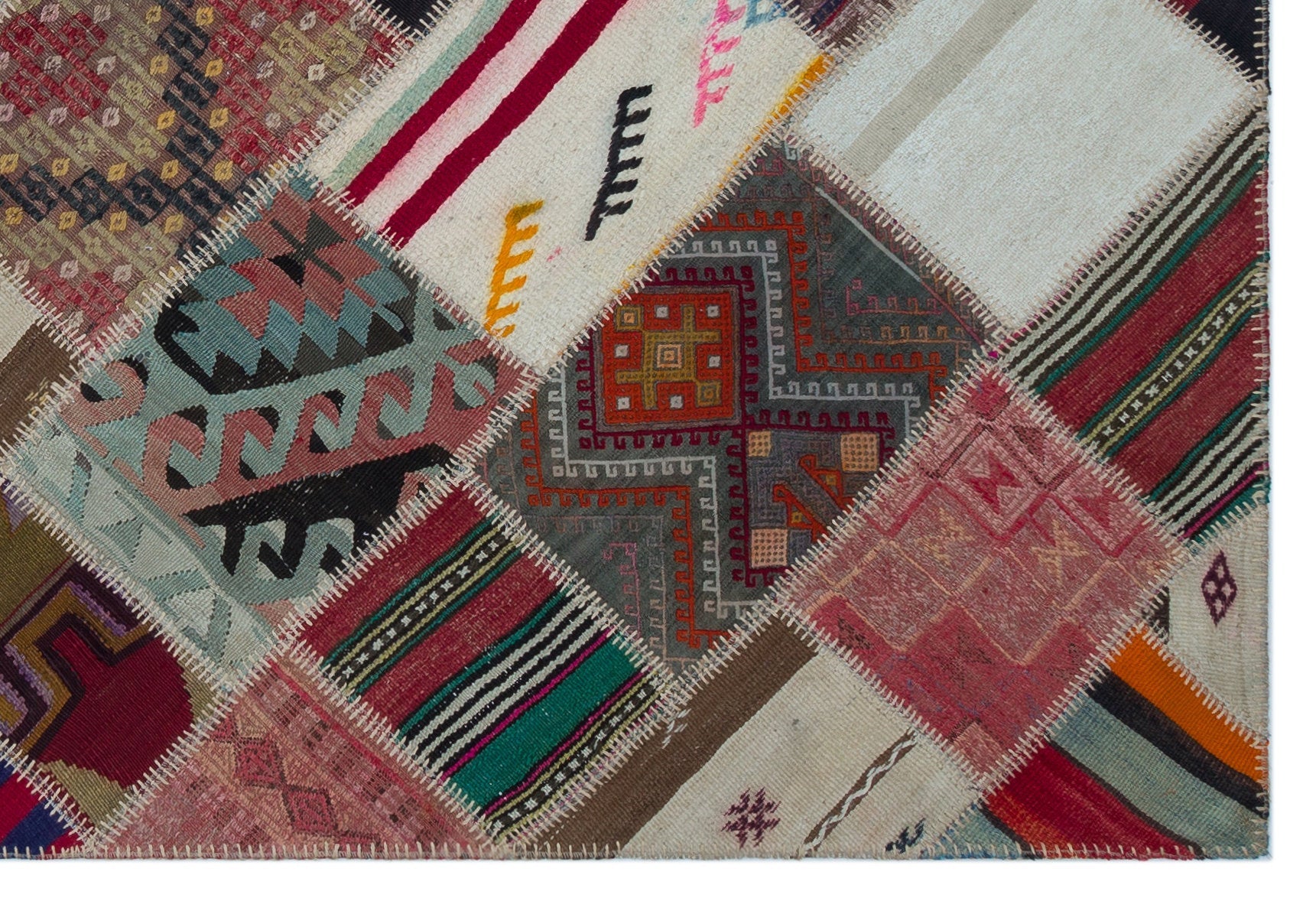 Teselya Beige Vintage Wool Handmade Area Rug 4'6" x 9'7"