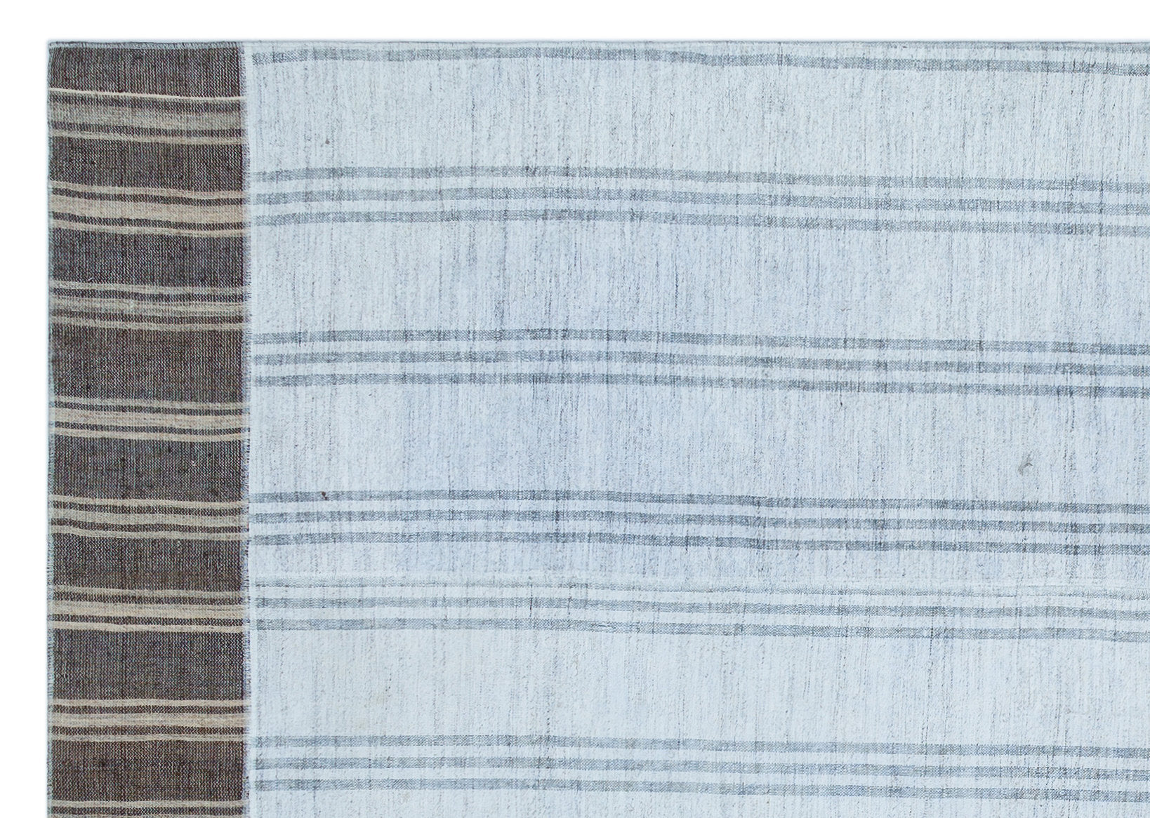 Teselya Beige Patchwork Wool Handmade Area Rug 5'4" x 7'7"