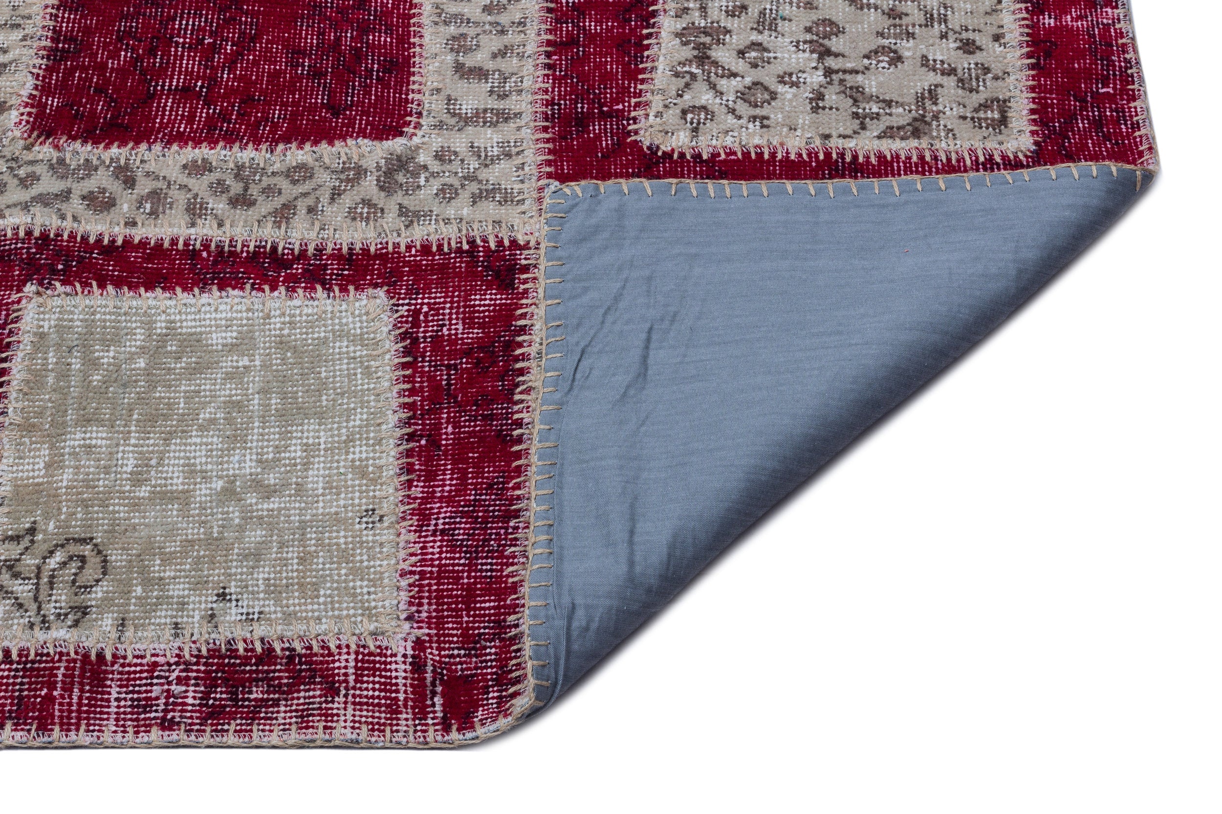 Iskece Red Vintage Wool Handmade Area Rug 6'2" x 9'5"