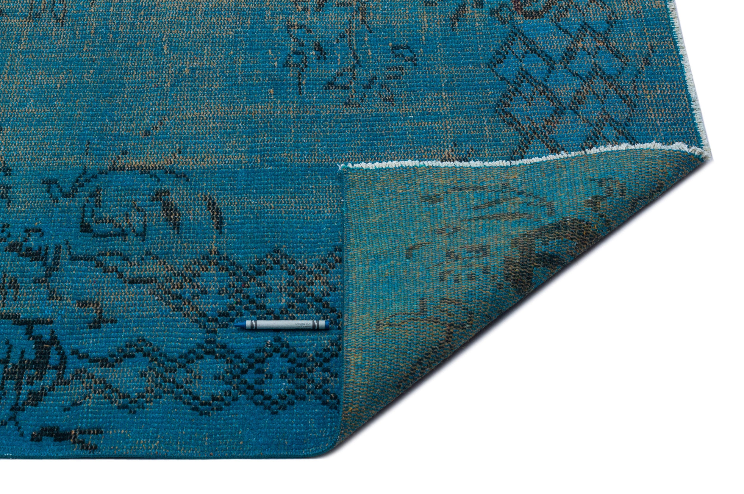 Atina Turquoise Vintage Wool Handmade Area Rug 4'11" x 8'2"