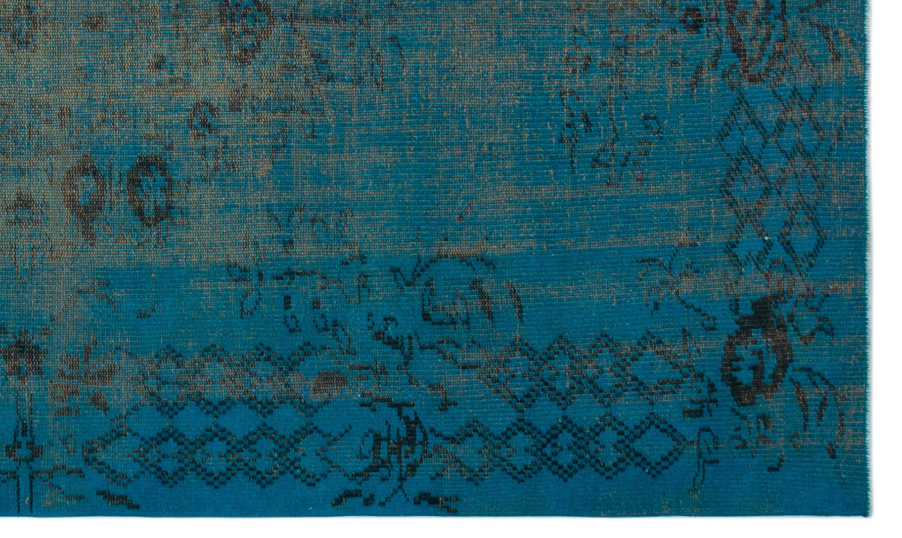 Atina Turquoise Vintage Wool Handmade Area Rug 4'11" x 8'2"