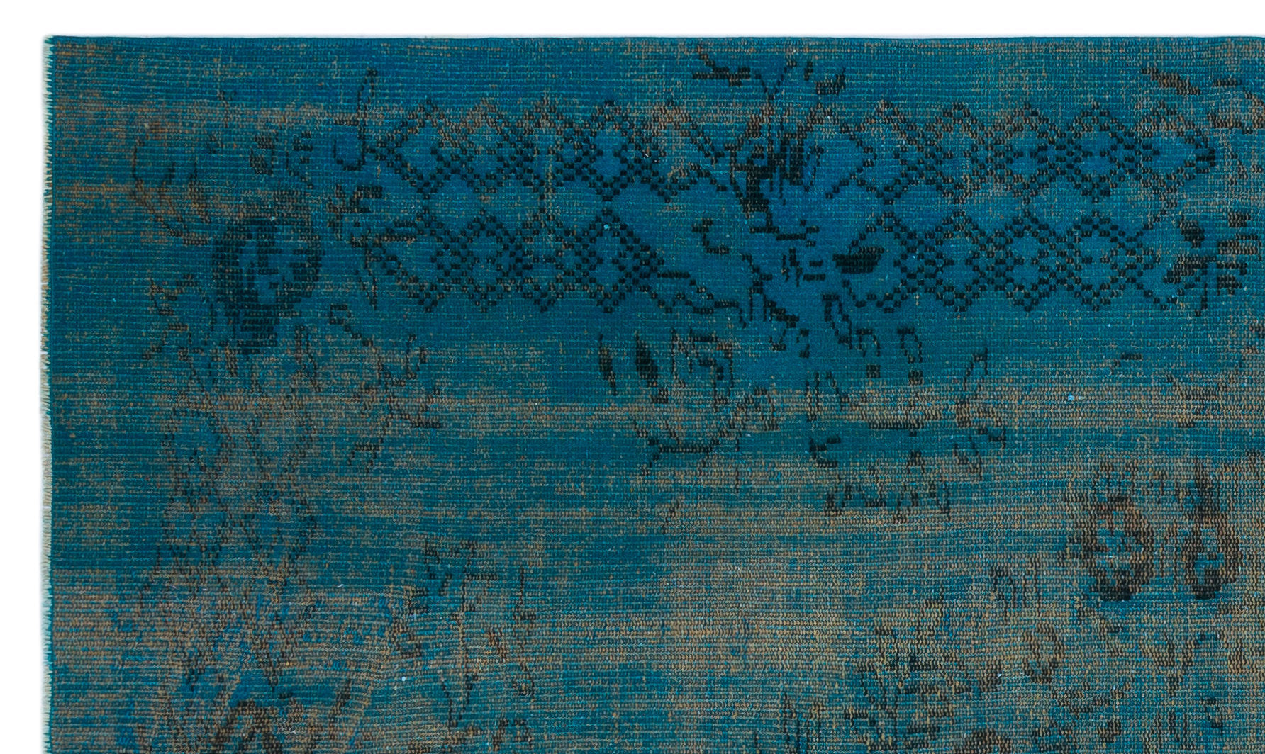 Atina Turquoise Vintage Wool Handmade Area Rug 4'11" x 8'2"