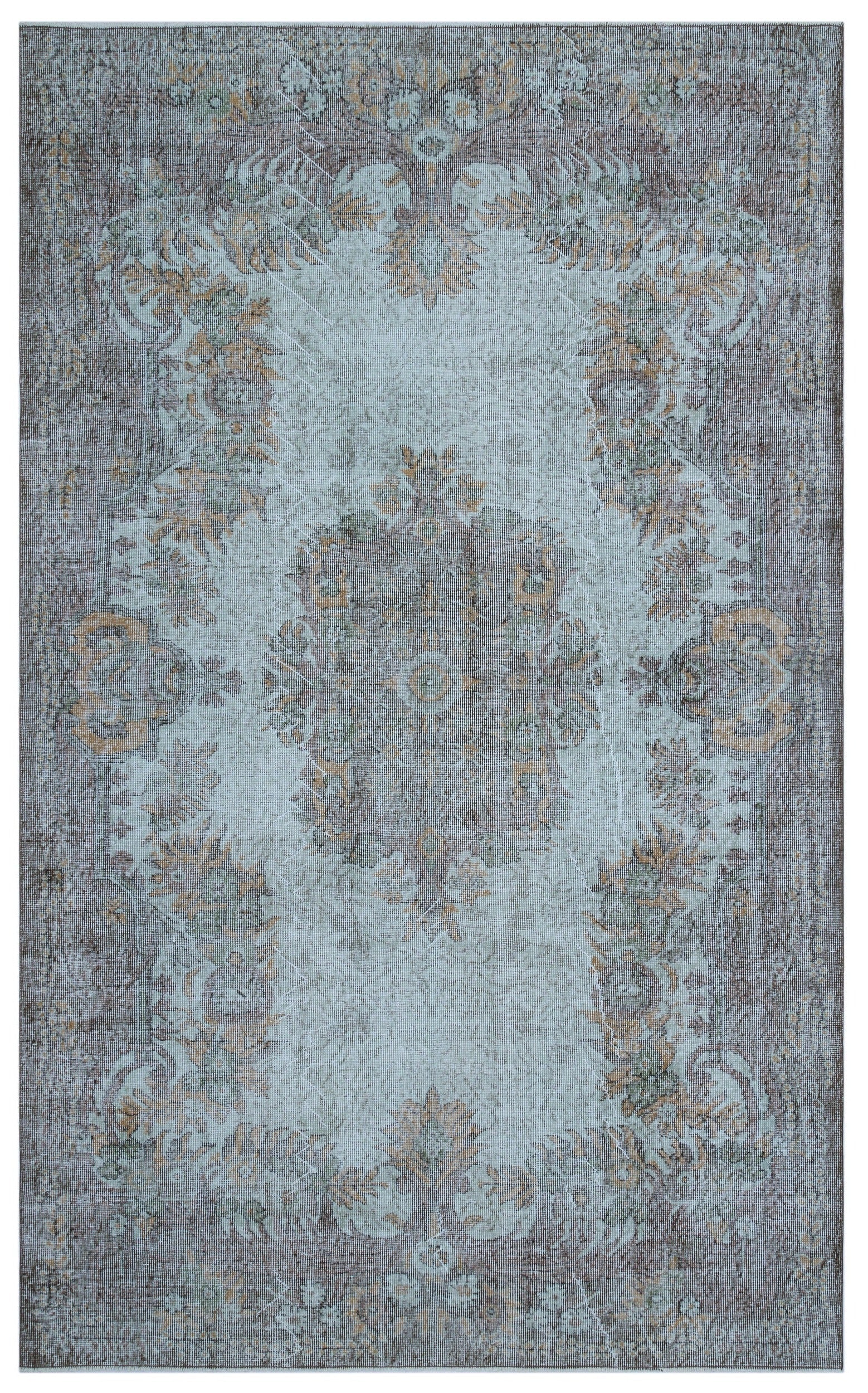 Atina Blue Vintage Wool Handmade Area Rug 6'1" x 10'0"
