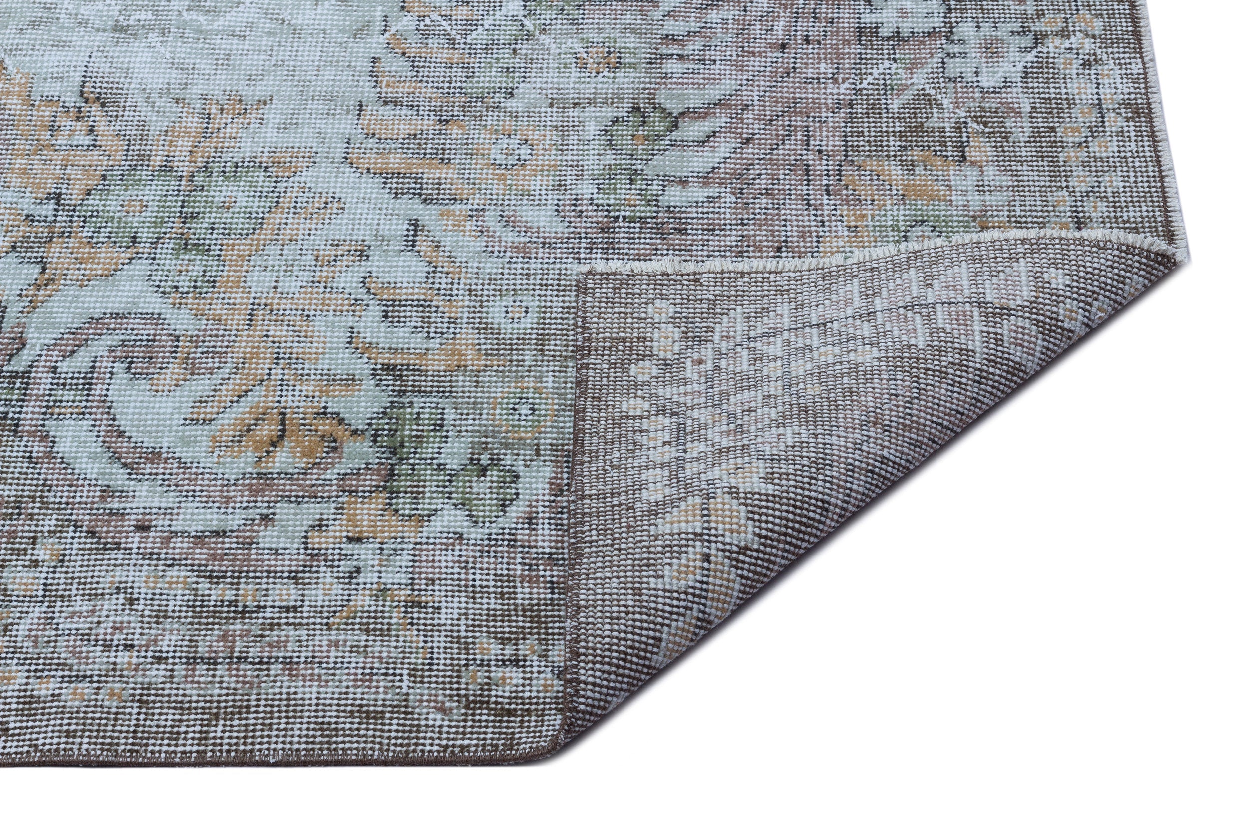 Atina Blue Vintage Wool Handmade Area Rug 6'1" x 10'0"
