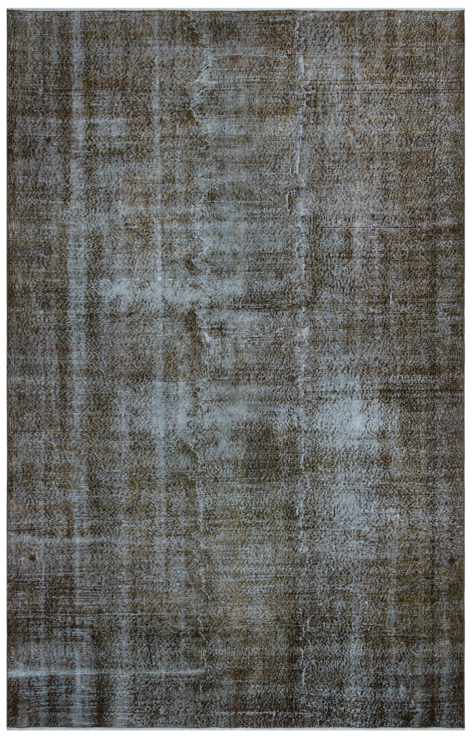 Atina Brown Vintage Wool Handmade Area Rug 6'5" x 10'2"