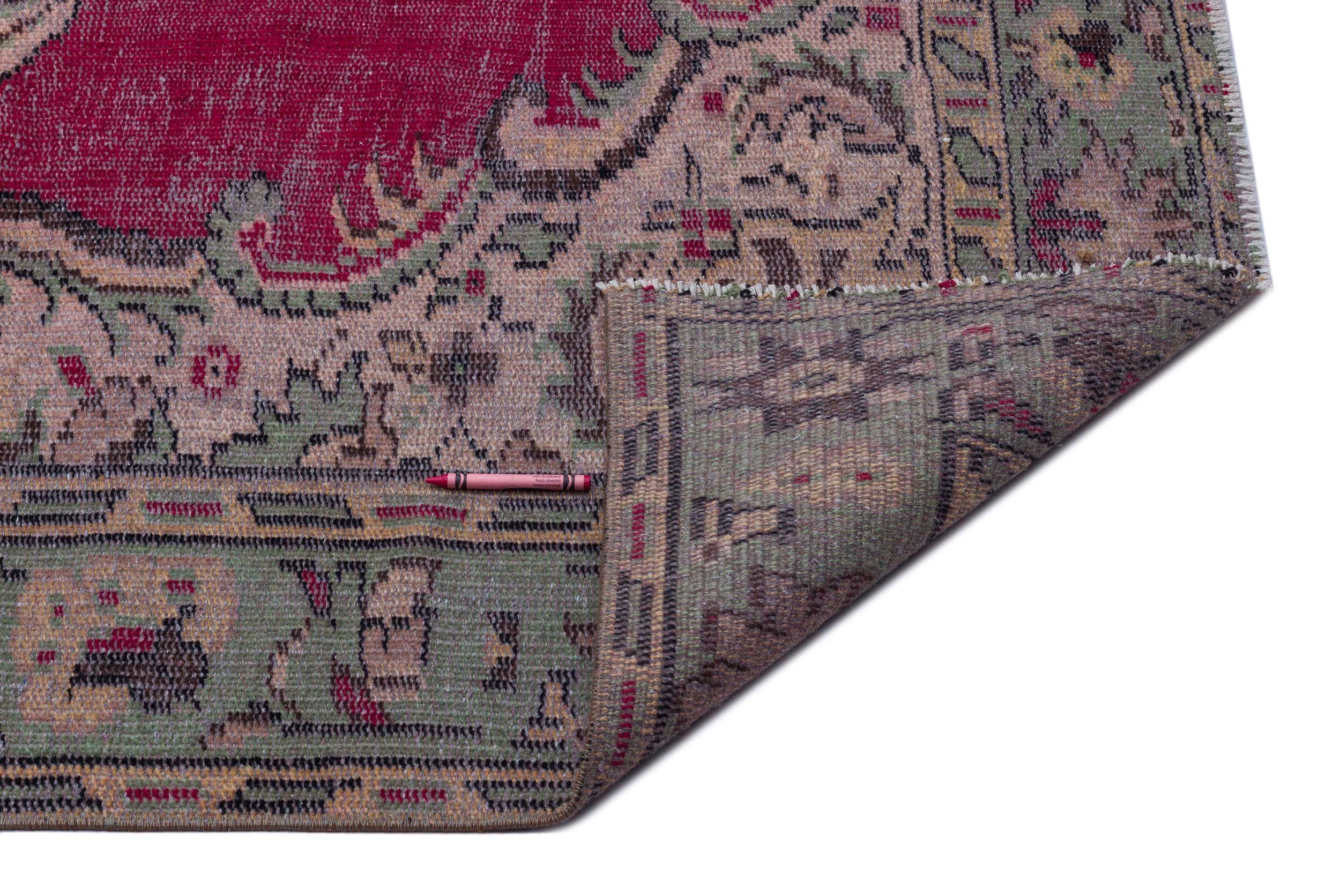 Atina Red Vintage Wool Handmade Area Rug 5'2" x 9'9"