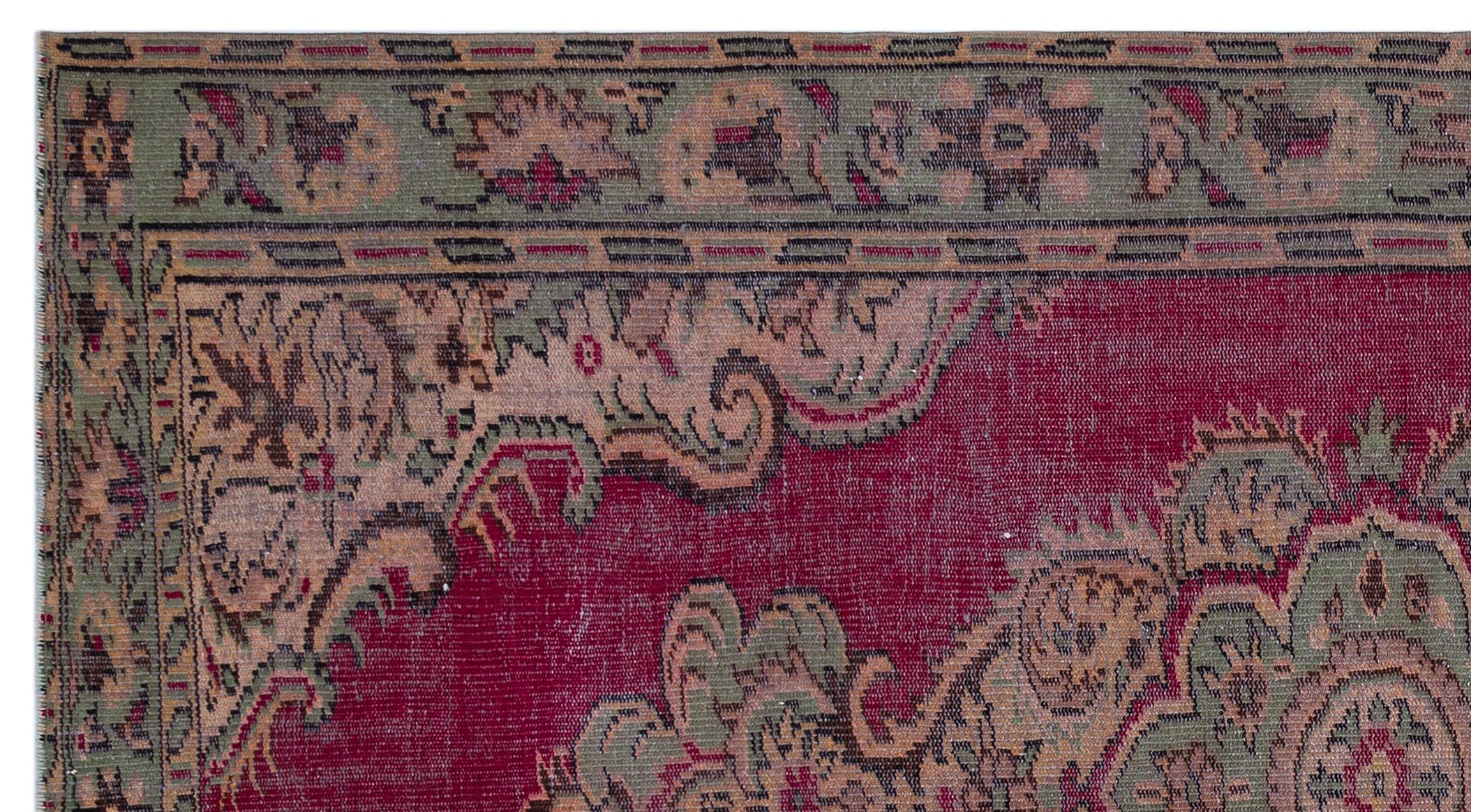 Atina Red Vintage Wool Handmade Area Rug 5'2" x 9'9"