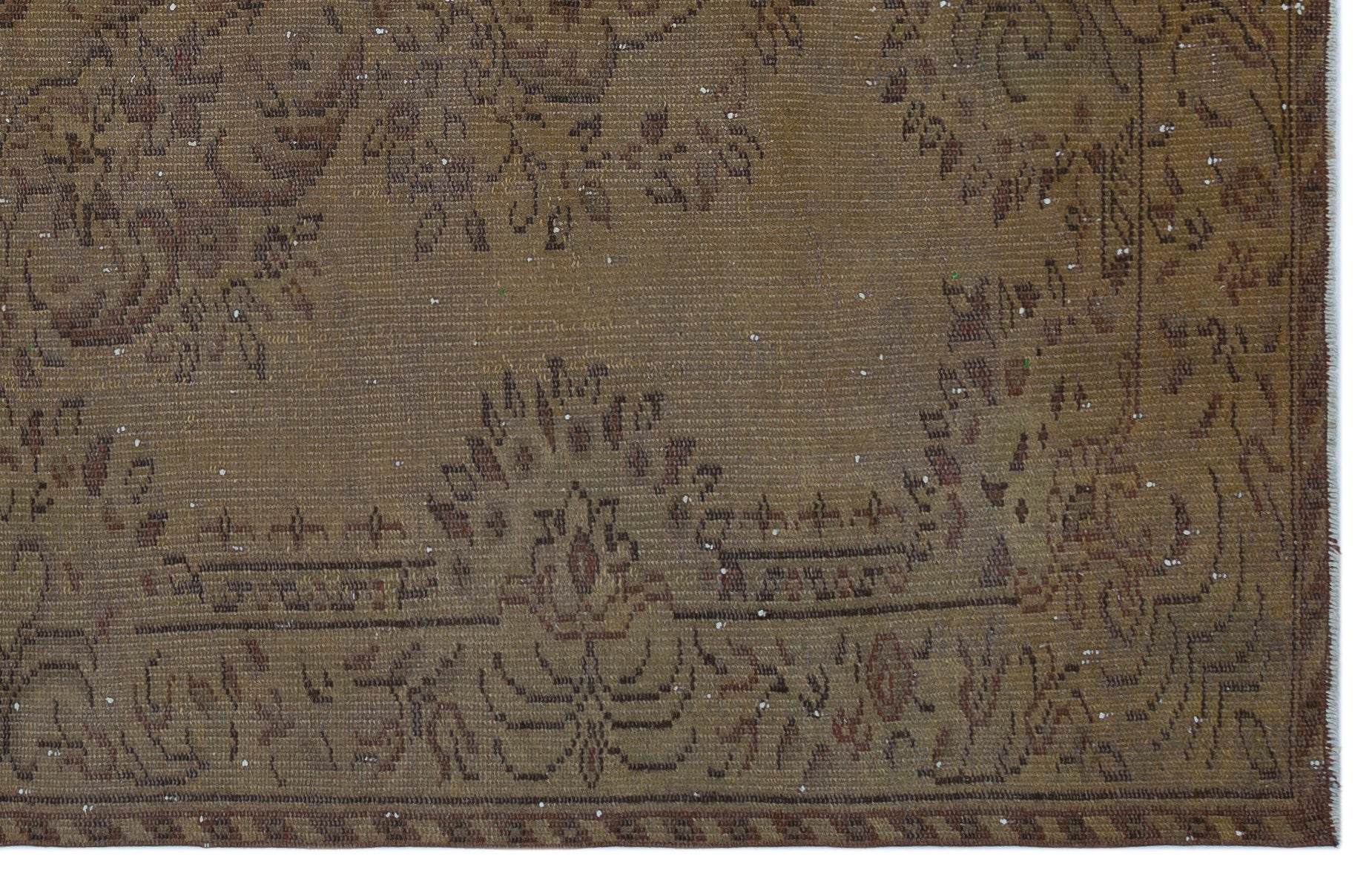 Atina Brown Vintage Wool Handmade Area Rug 5'6" x 8'6"