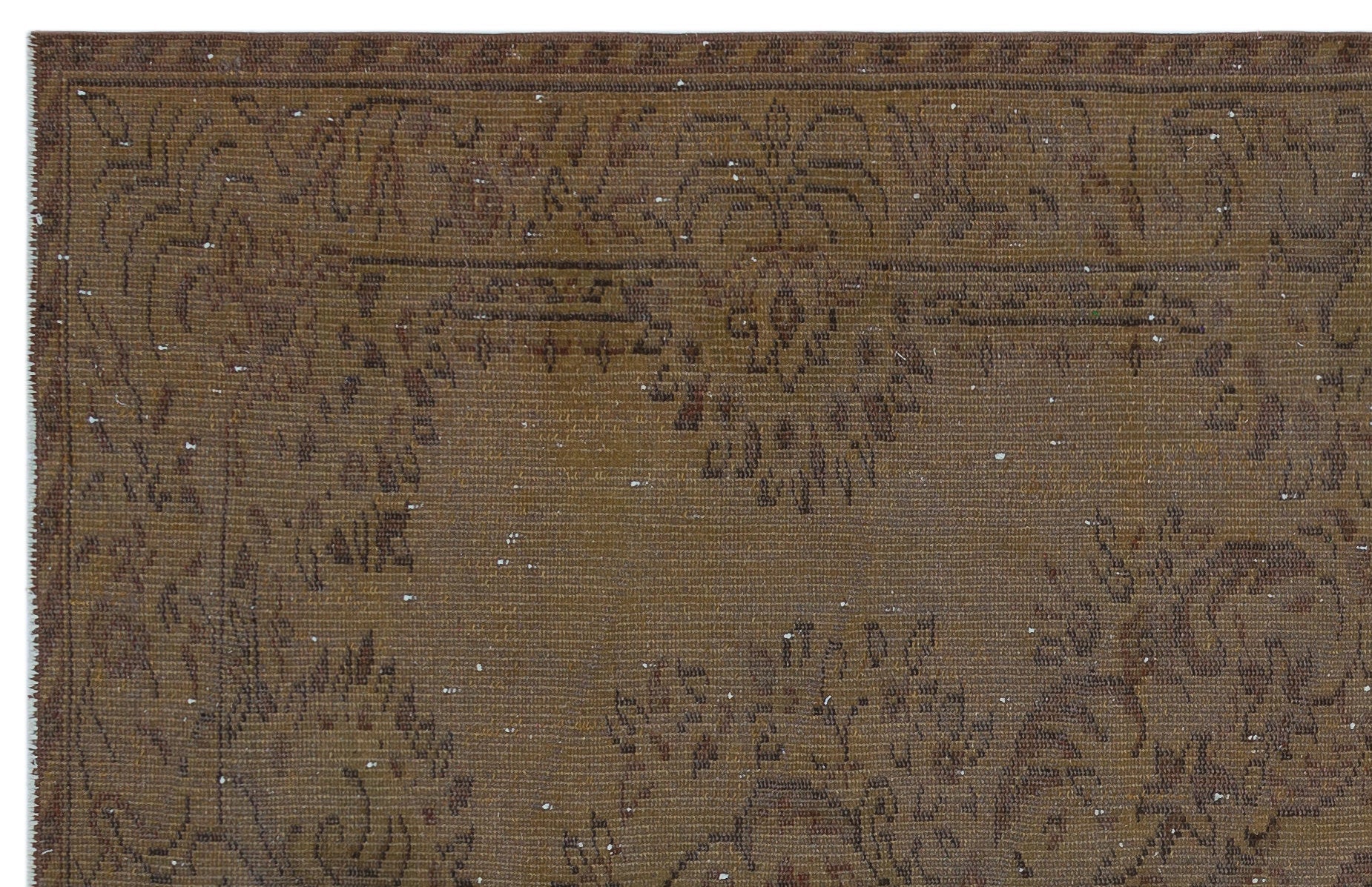 Atina Brown Vintage Wool Handmade Area Rug 5'6" x 8'6"