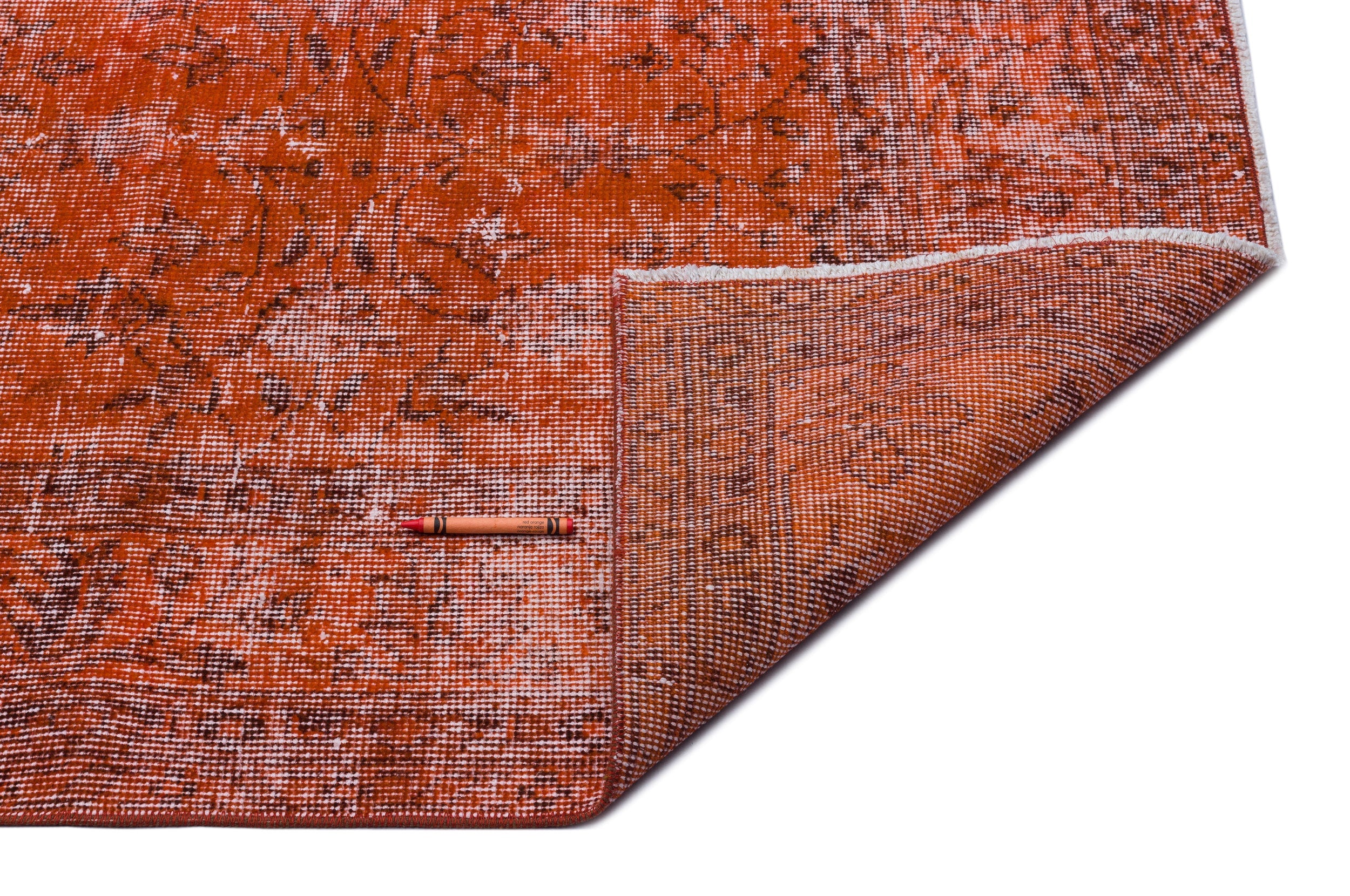 Atina Orange Vintage Wool Handmade Area Rug 5'4" x 9'3"