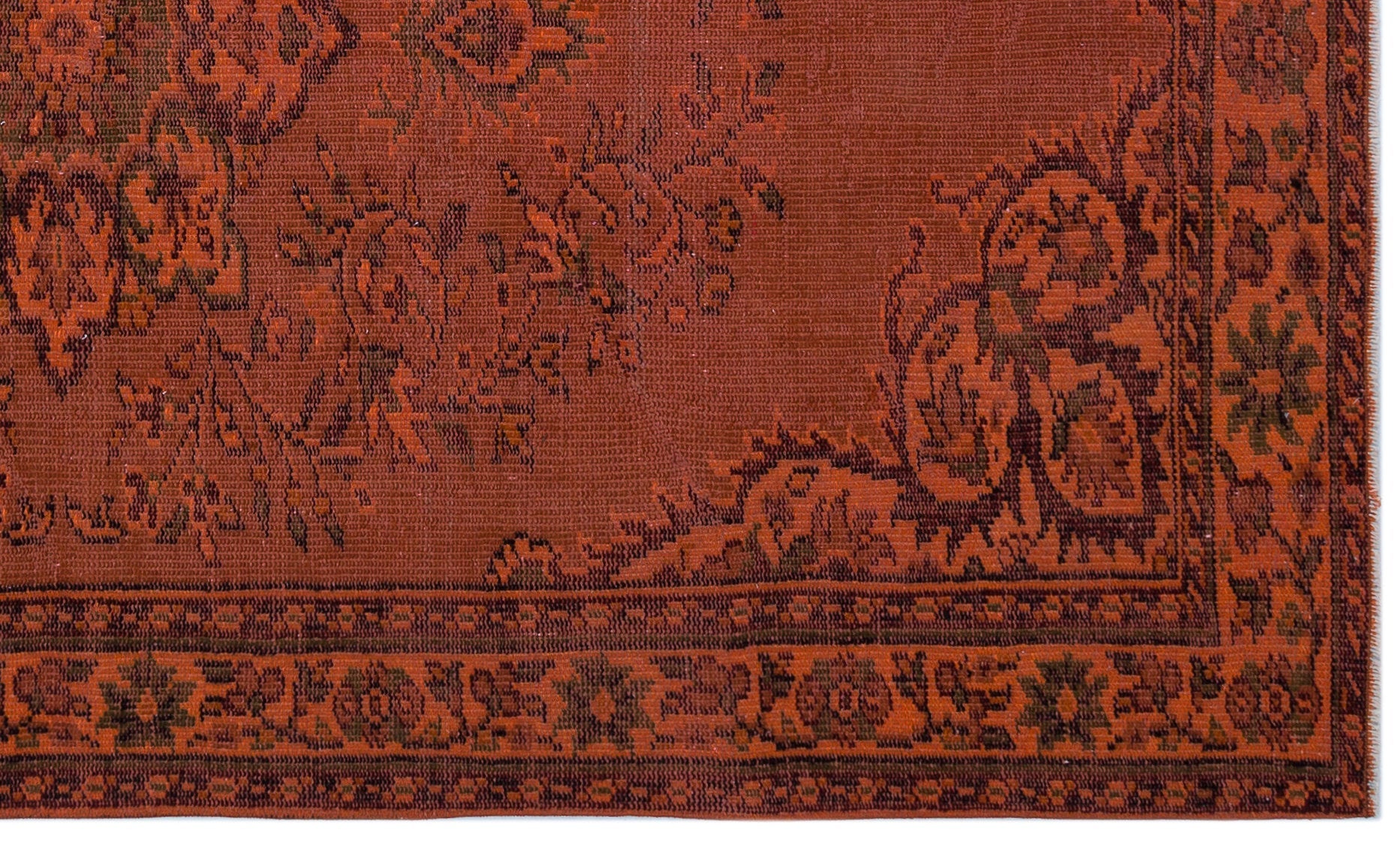 Atina Orange Vintage Wool Handmade Area Rug 5'8" x 7'11"