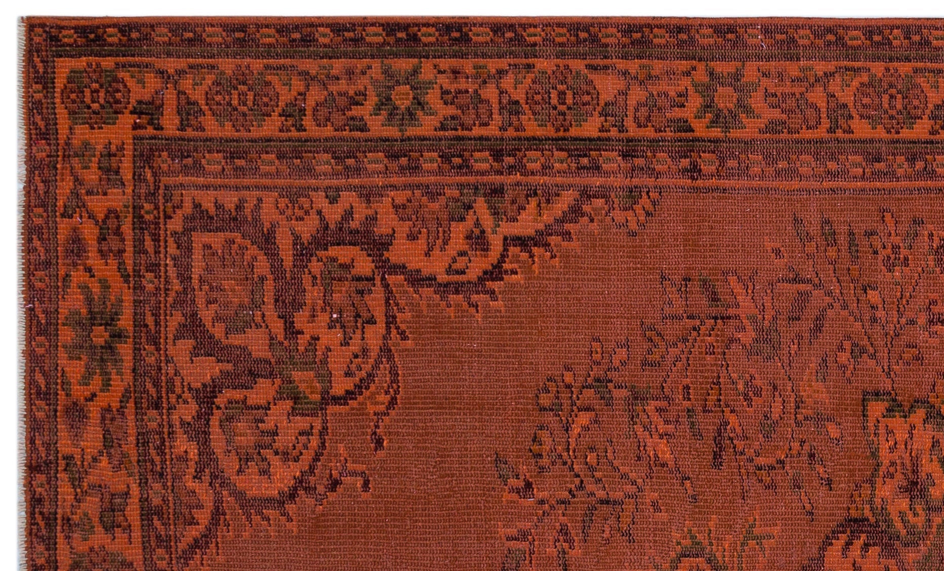 Atina Orange Vintage Wool Handmade Area Rug 5'8" x 7'11"