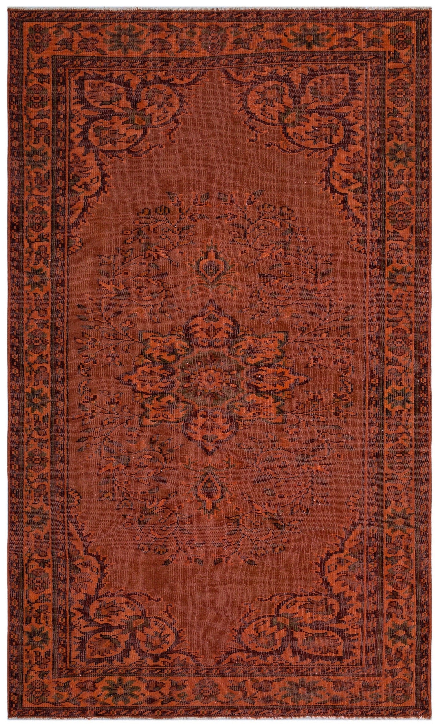 Atina Orange Vintage Wool Handmade Area Rug 5'8" x 7'11"