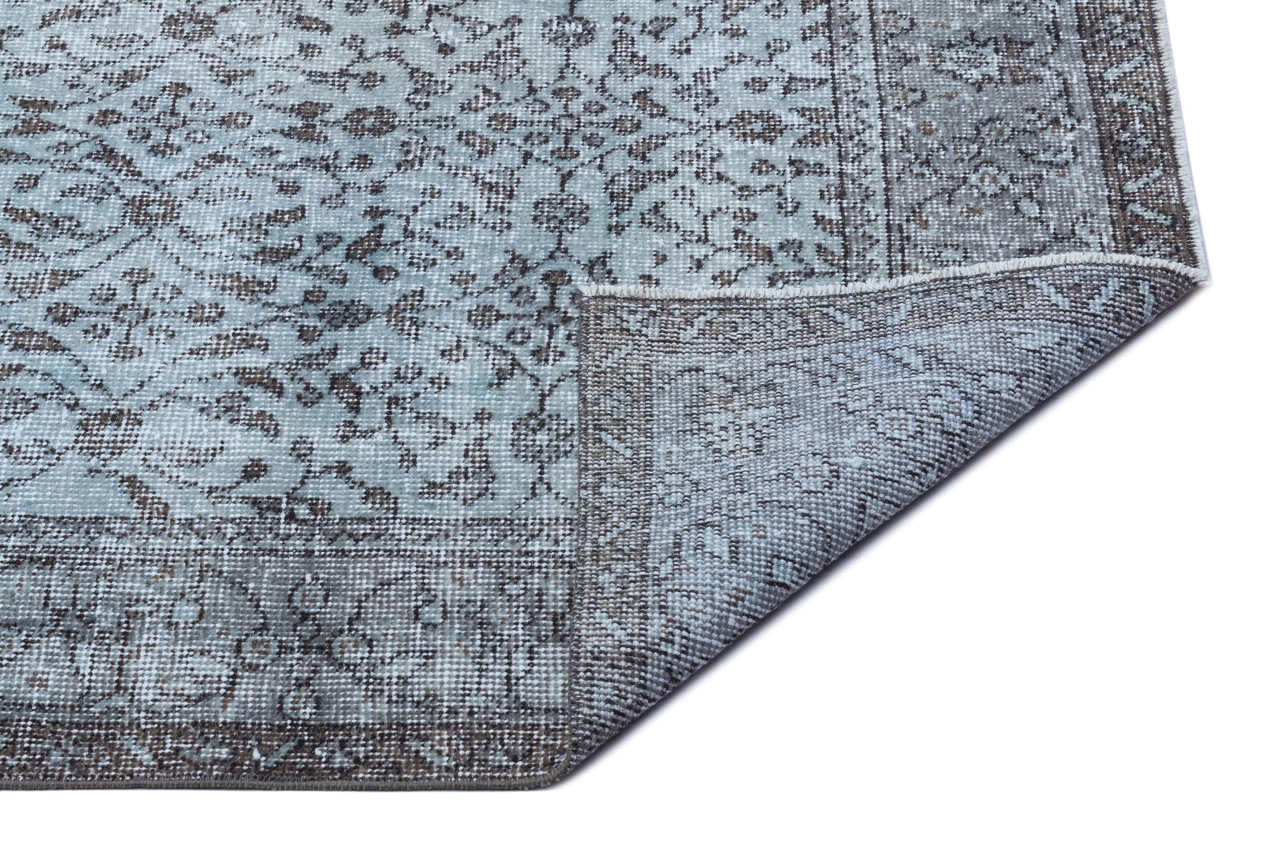 Atina Blue Vintage Wool Handmade Area Rug 4'9" x 8'2"