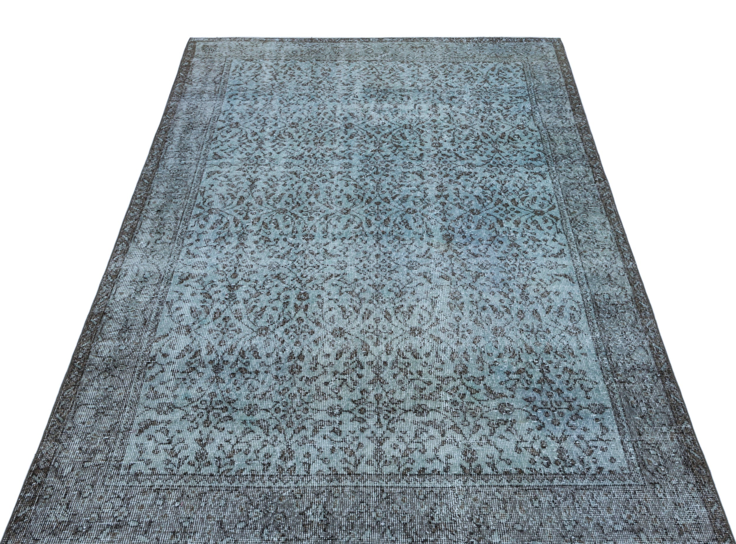 Atina Blue Vintage Wool Handmade Area Rug 4'9" x 8'2"