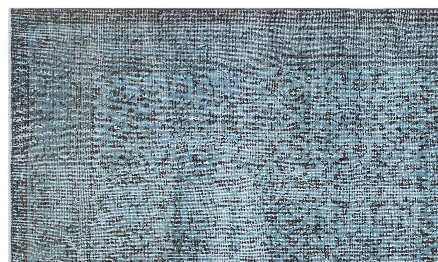 Atina Blue Vintage Wool Handmade Area Rug 4'9" x 8'2"