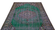 Atina Green Vintage Wool Handmade Area Rug 6'1" x 9'5"