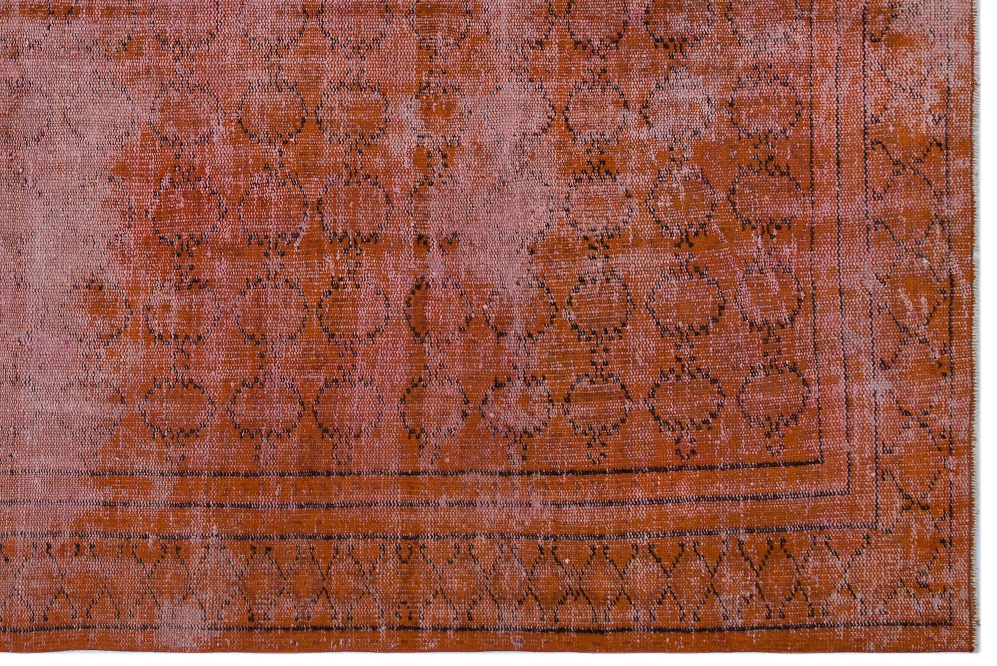 Atina Orange Vintage Wool Handmade Area Rug 6'0" x 8'10"