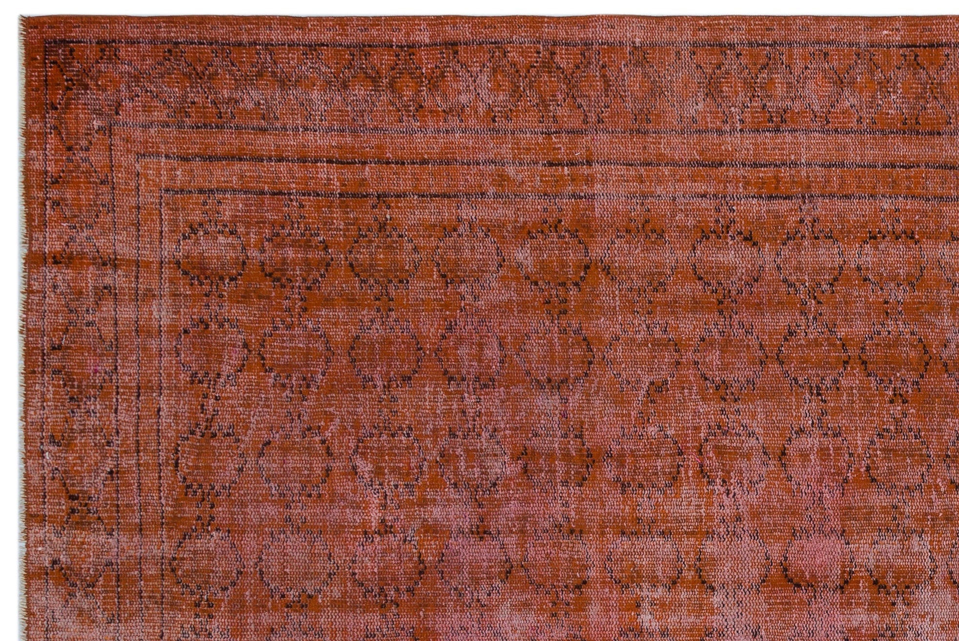 Atina Orange Vintage Wool Handmade Area Rug 6'0" x 8'10"