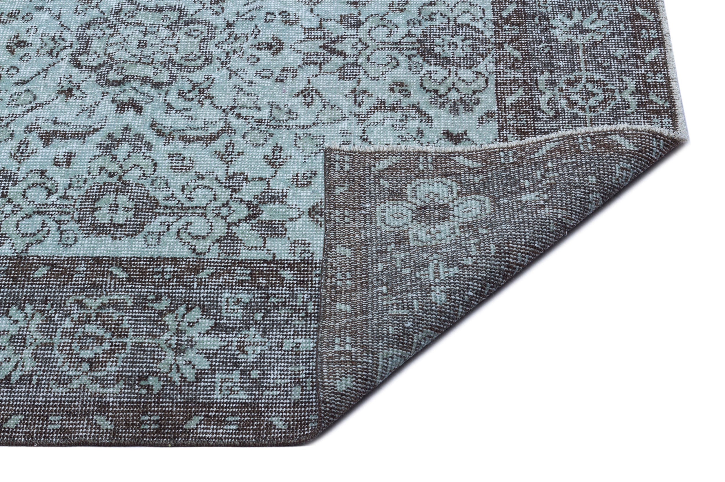 Atina Blue Vintage Wool Handmade Area Rug 5'8" x 9'1"